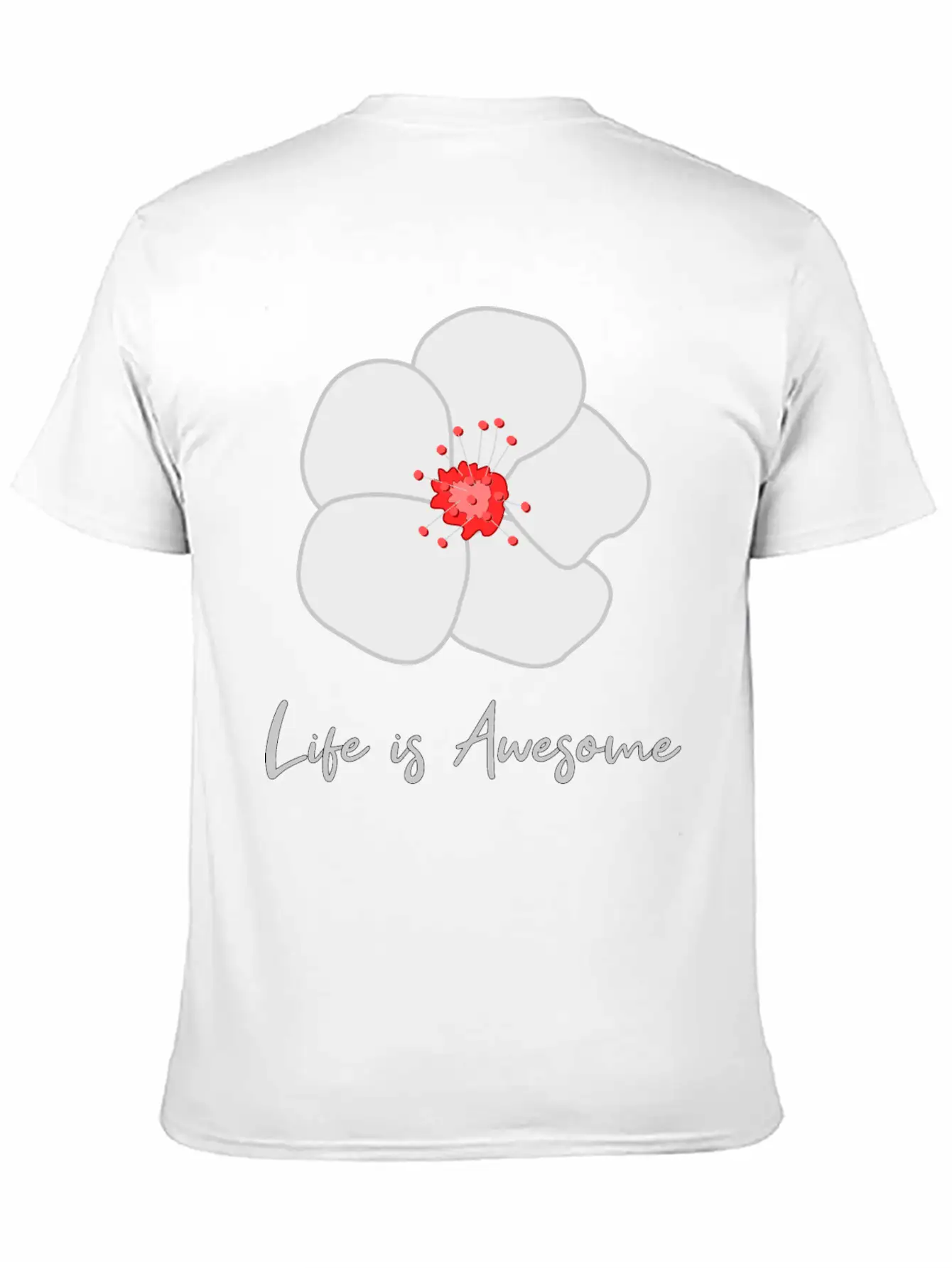 Life Is Awesome Cherry Blossom Essential Cotton Tee For Daily Outfits – Unisex Style