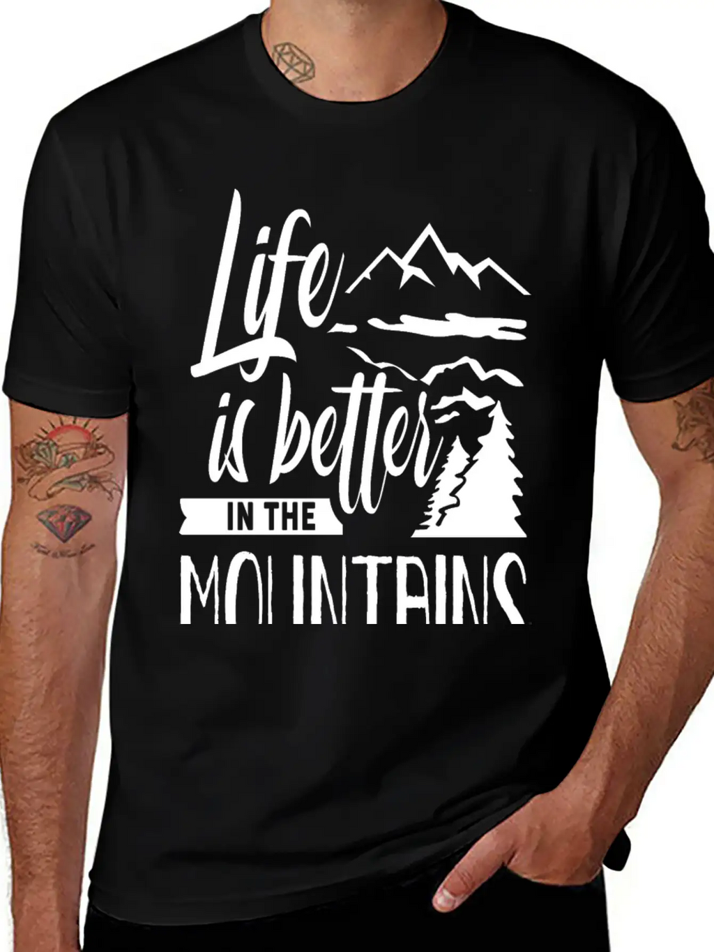 Life Is Better In The Mountains Hiker Mountain Stylish Everyday T-Shirt – Unisex Basic Cotton Tee