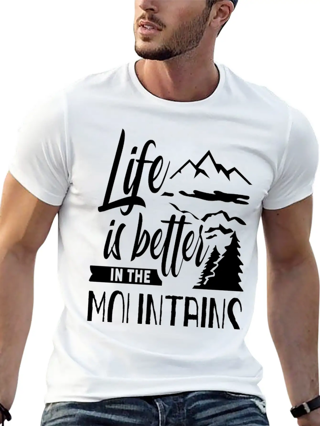 Life Is Better In The Mountains Hiker Mountain Stylish Everyday T-Shirt – Unisex Basic Cotton Tee