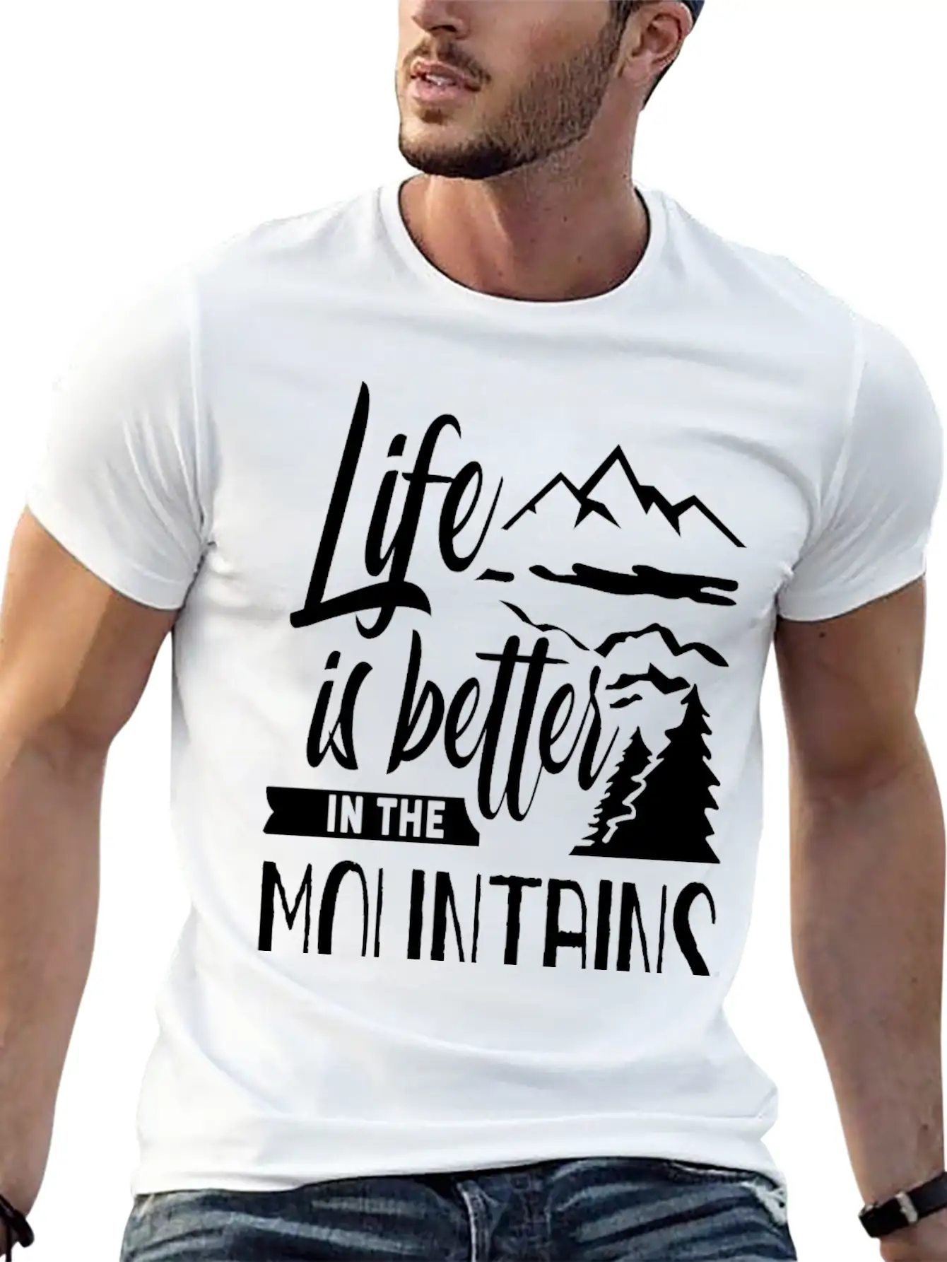 Life Is Better In The Mountains Hiker Mountain Stylish Everyday T-Shirt – Unisex Basic Cotton Tee