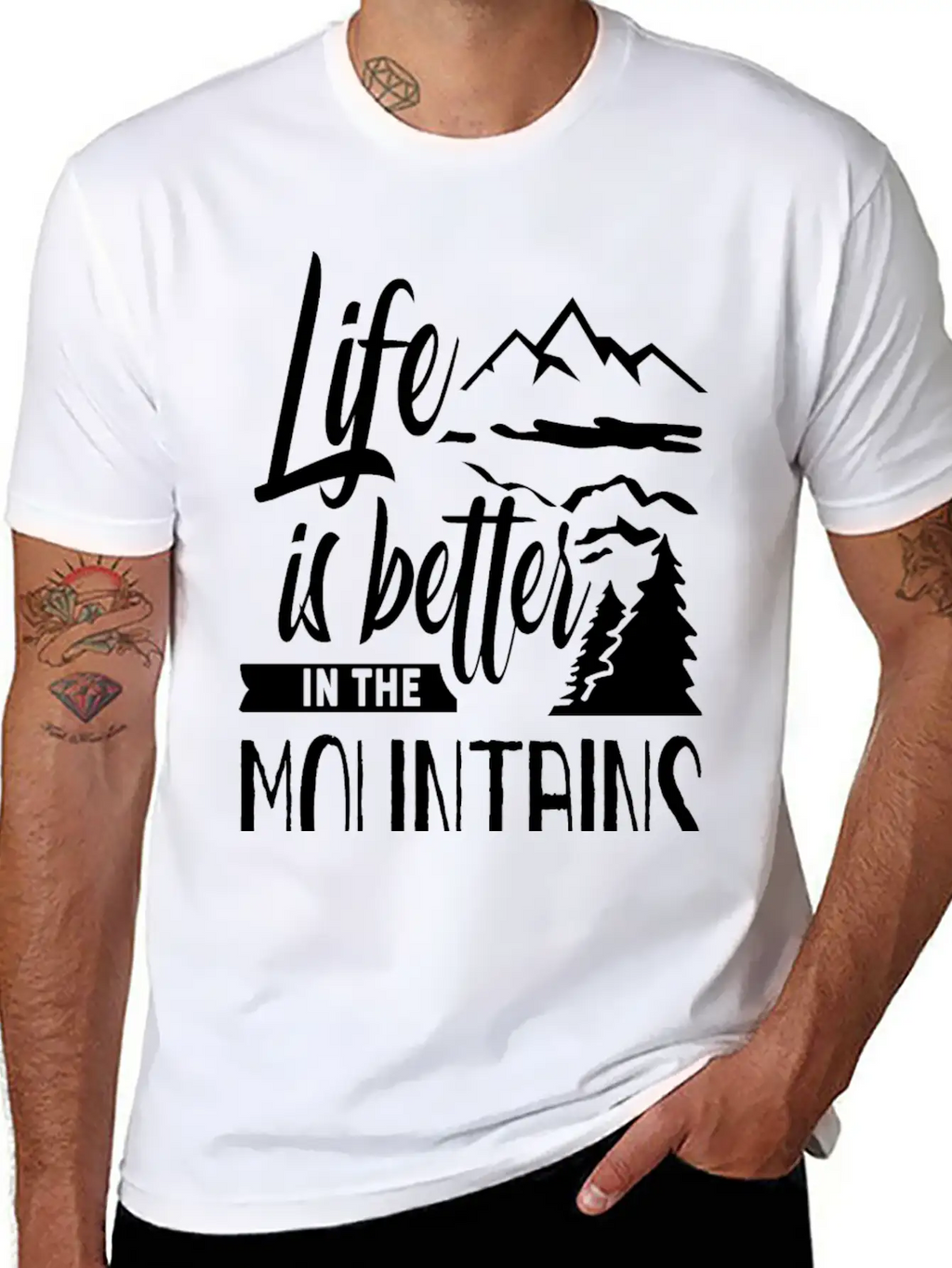 Life Is Better In The Mountains Hiker Mountain Stylish Everyday T-Shirt – Unisex Basic Cotton Tee