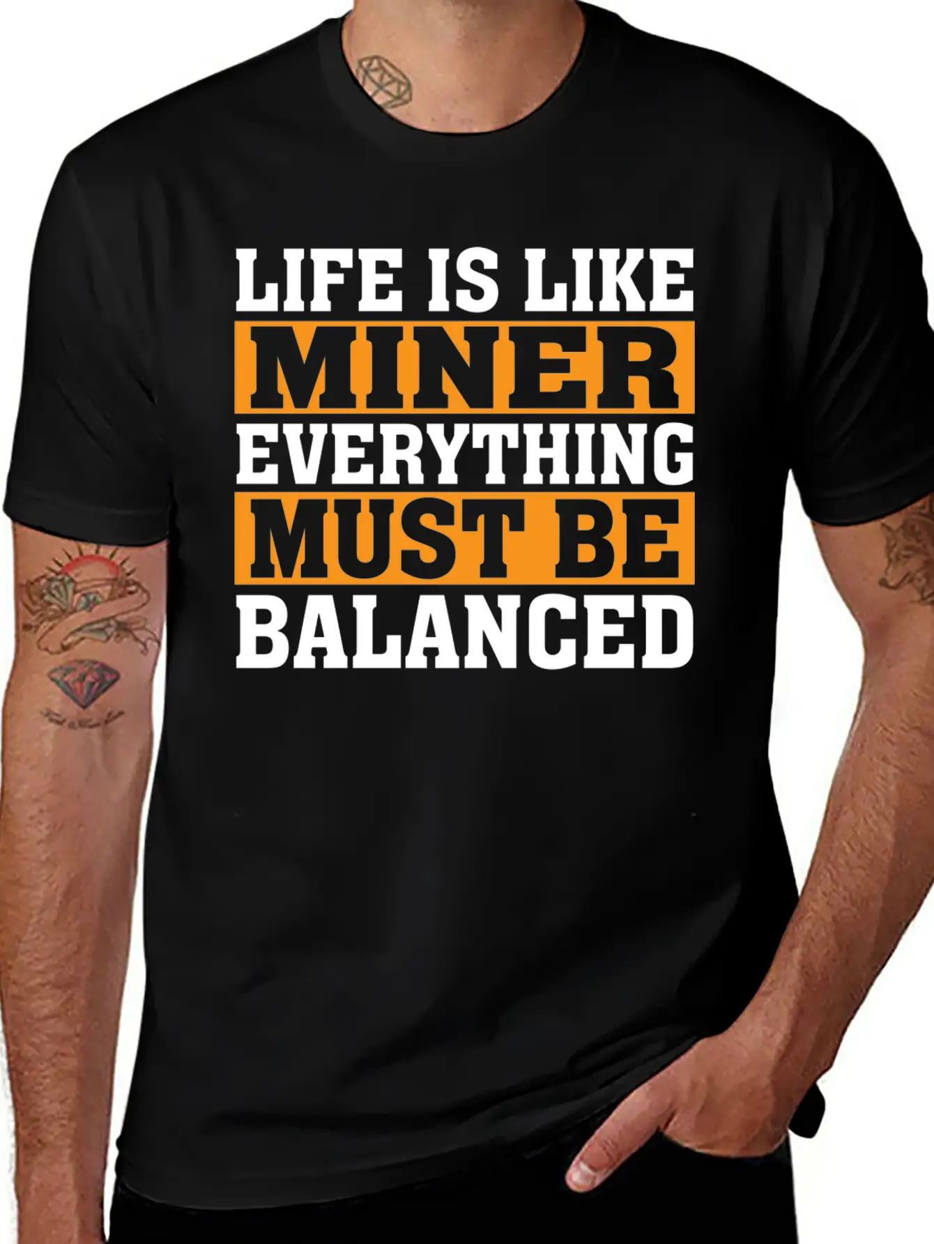 Life Is Like Miner Everything Must Be Balanced Relaxed Everyday Tee – Lightweight And Durable Cotton