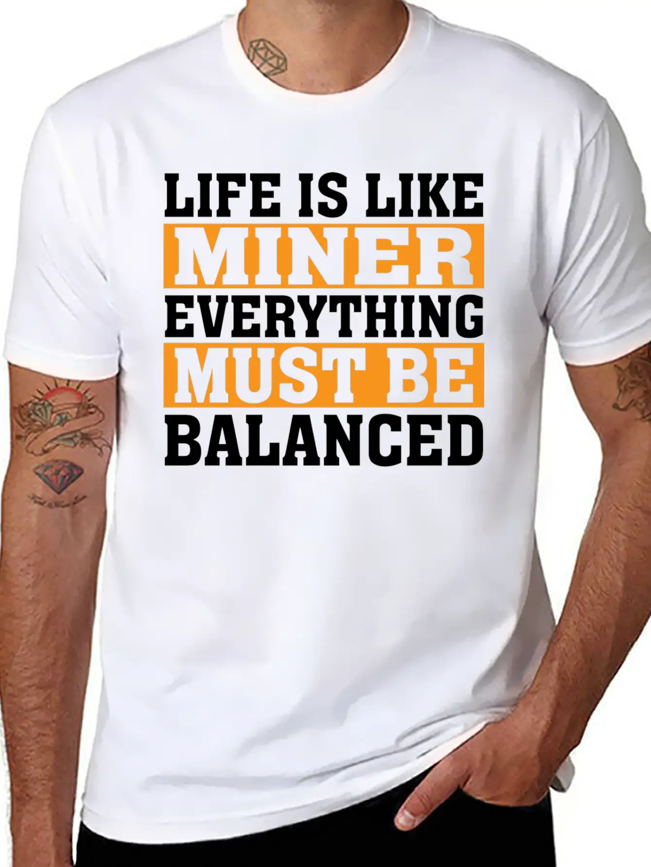 Life Is Like Miner Everything Must Be Balanced Relaxed Everyday Tee – Lightweight And Durable Cotton