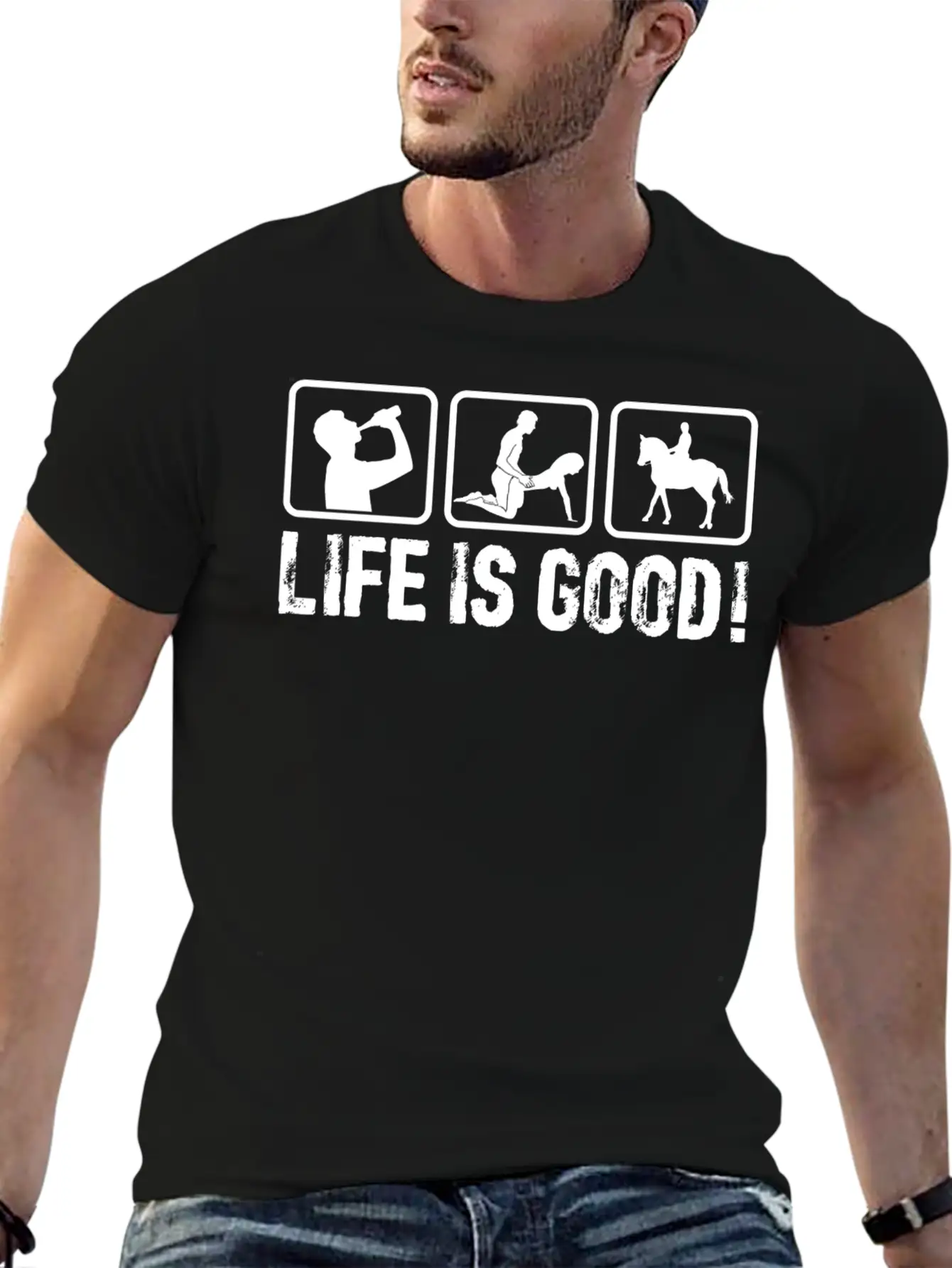 Life Is So Good! Breathable Graphic T-Shirt – Perfect For Casual Days