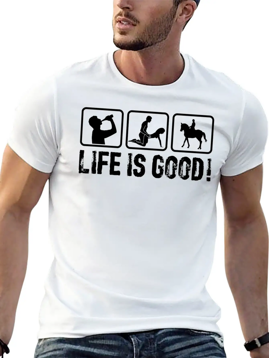 Life Is So Good! Breathable Graphic T-Shirt – Perfect For Casual Days