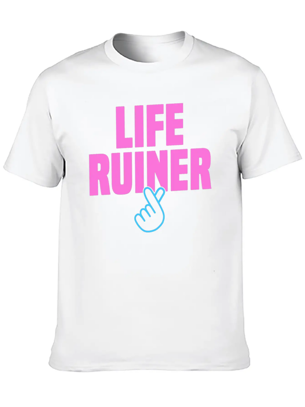 Life Ruiner K-Pop Merchandise Finger Heart Breathable Soft Cotton T-Shirt – Timeless Casual Look