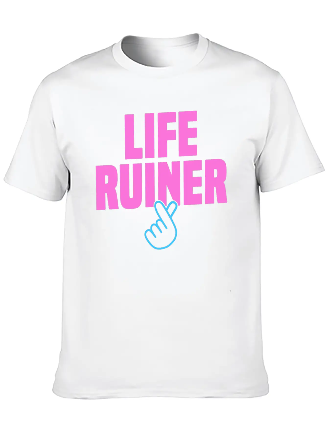 Life Ruiner K-Pop Merchandise Finger Heart Breathable Soft Cotton T-Shirt – Timeless Casual Look