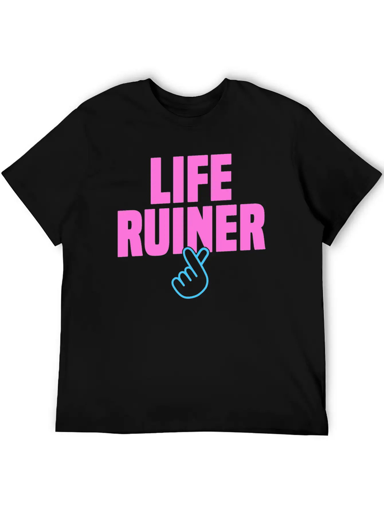 Life Ruiner K-Pop Merchandise Finger Heart Breathable Soft Cotton T-Shirt – Timeless Casual Look