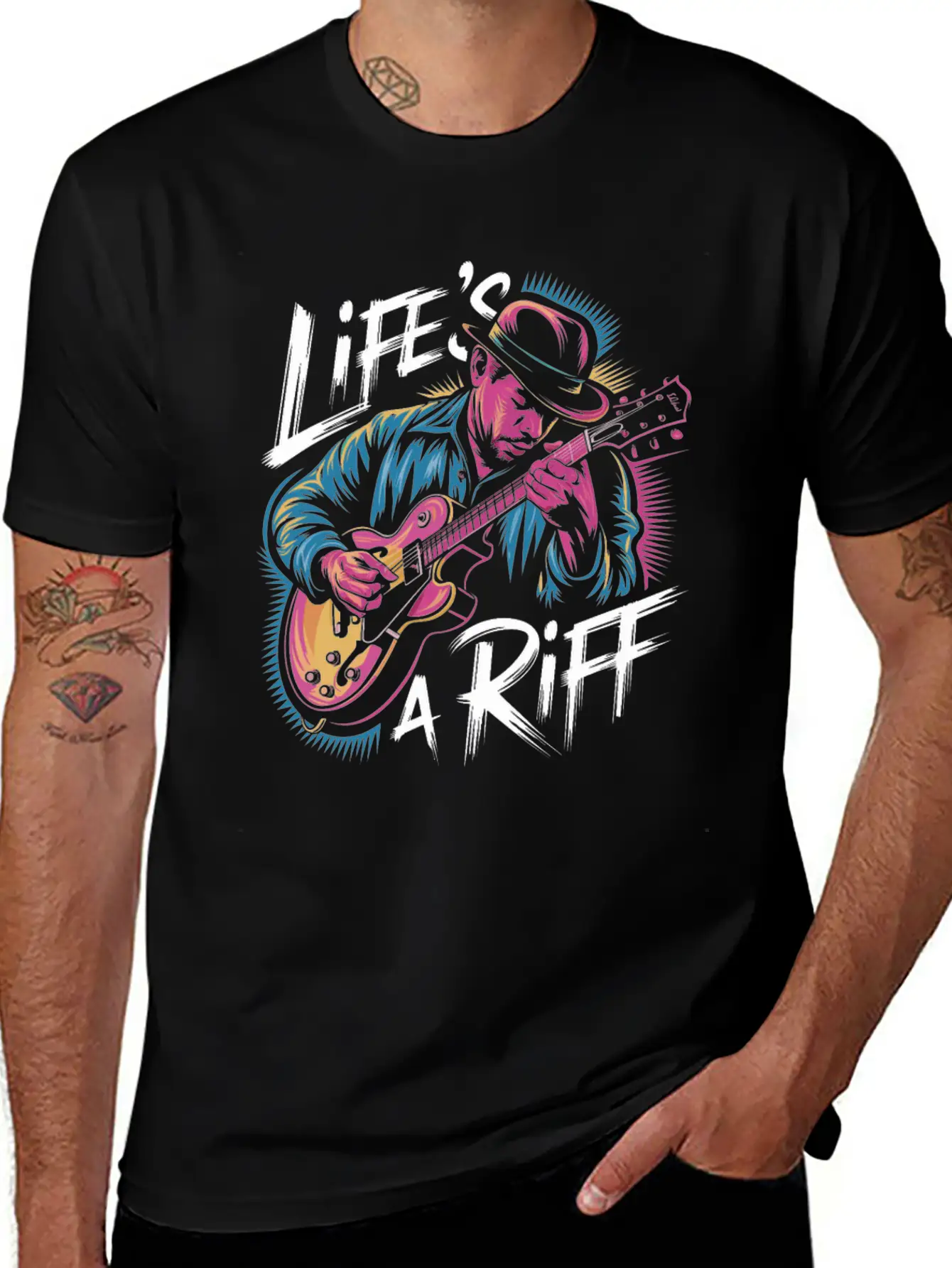 Life's A Riff: Embrace The Jazz Vibe Essential Cotton Tee For Daily Outfits – Unisex Style