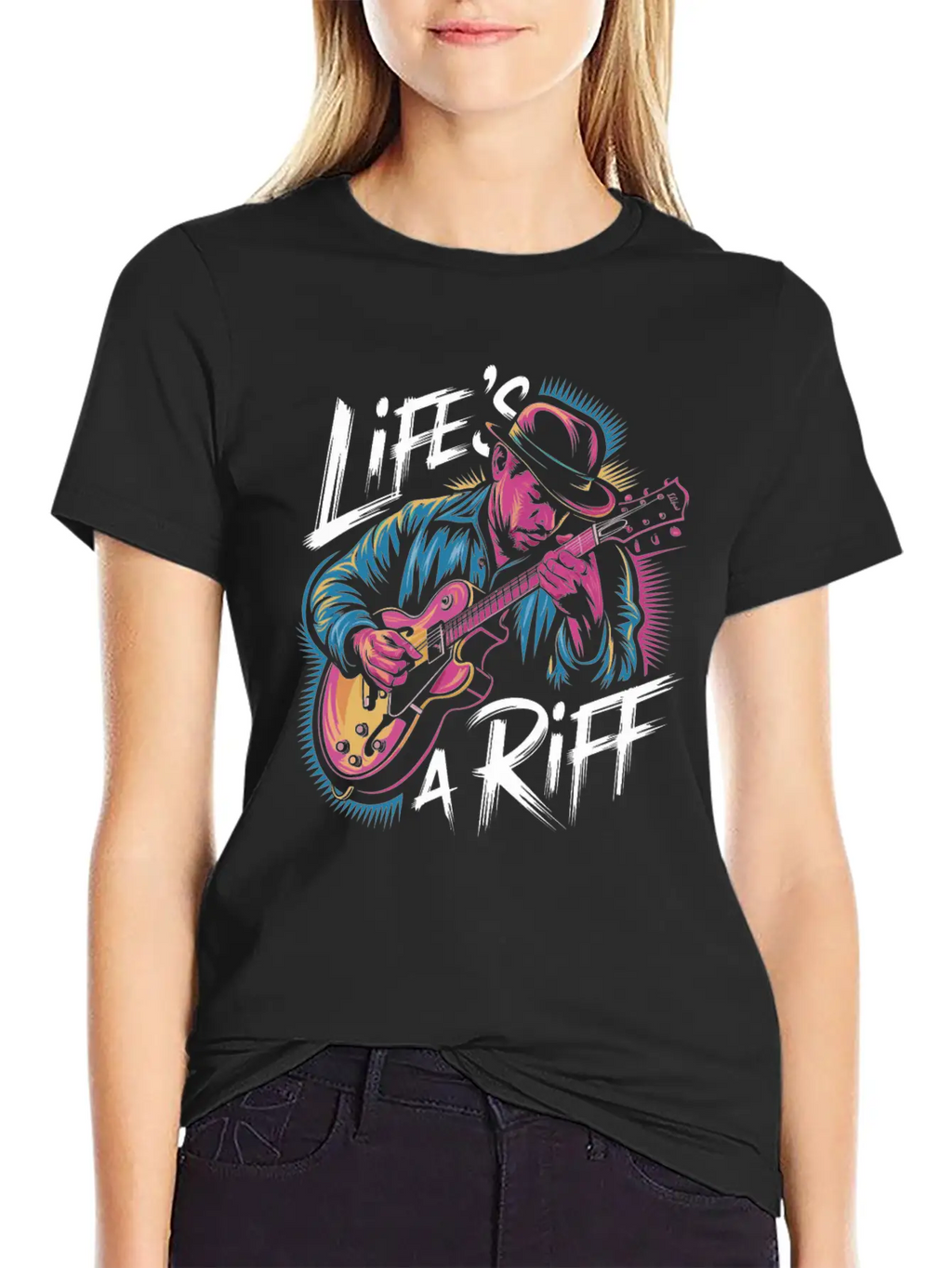 Life's A Riff: Embrace The Jazz Vibe Essential Cotton Tee For Daily Outfits – Unisex Style