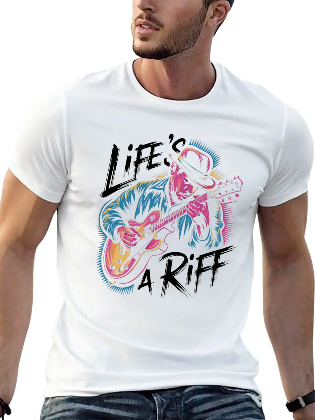 Life's A Riff: Embrace The Jazz Vibe Essential Cotton Tee For Daily Outfits – Unisex Style