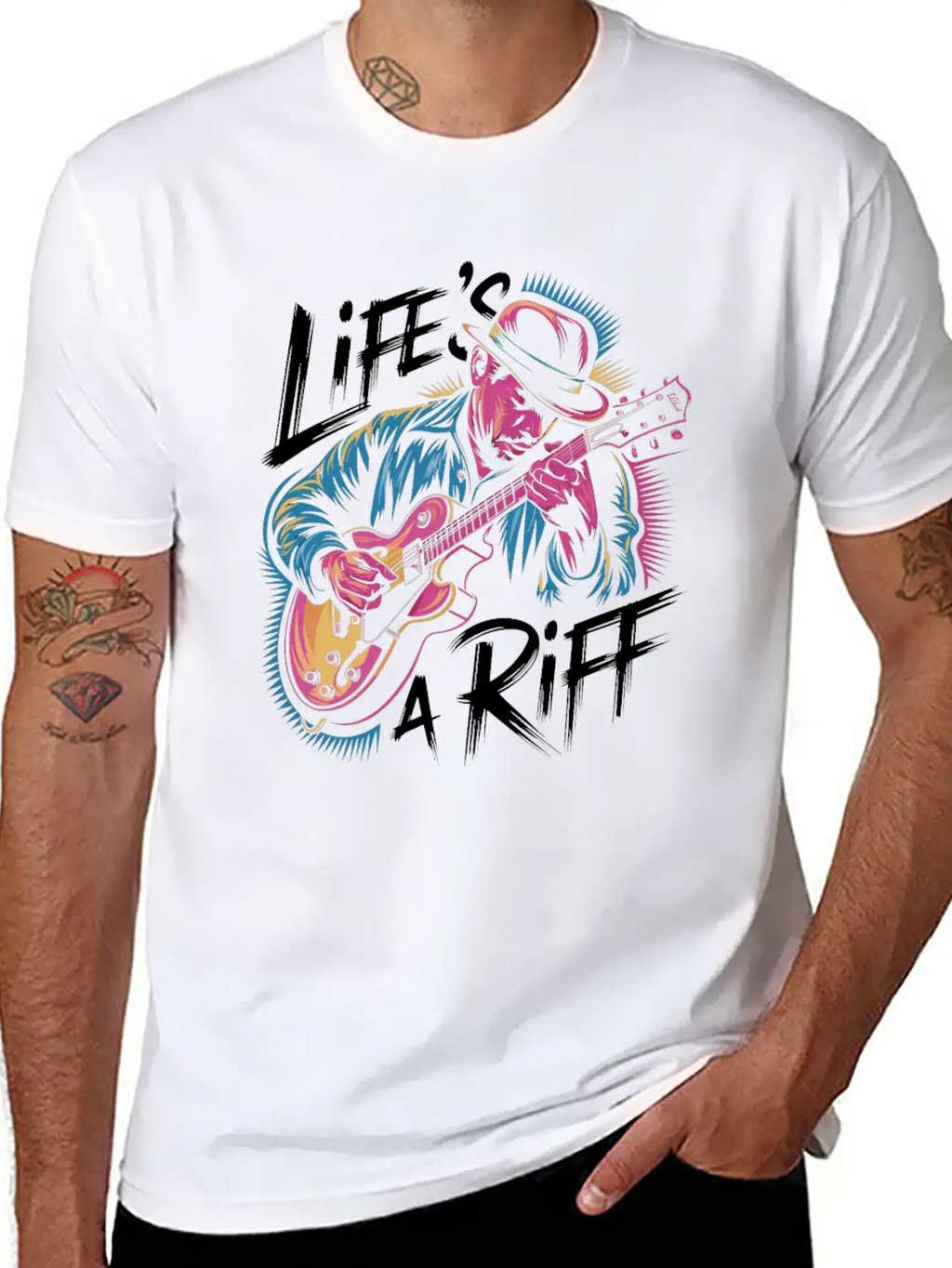 Life's A Riff: Embrace The Jazz Vibe Essential Cotton Tee For Daily Outfits – Unisex Style