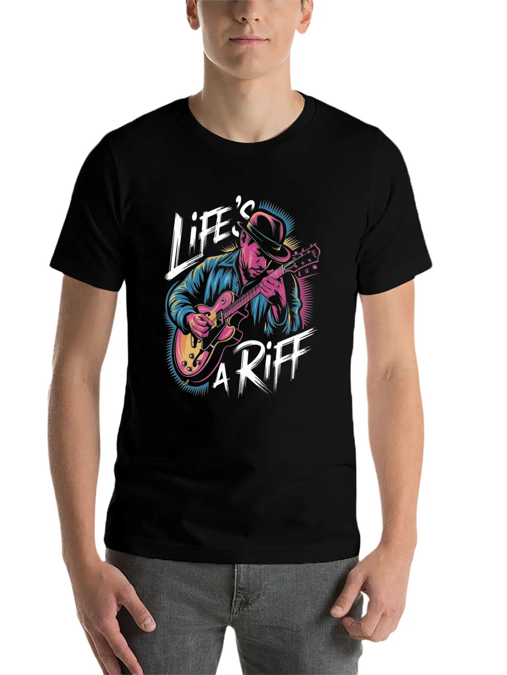 Life's A Riff: Embrace The Jazz Vibe Essential Cotton Tee For Daily Outfits – Unisex Style