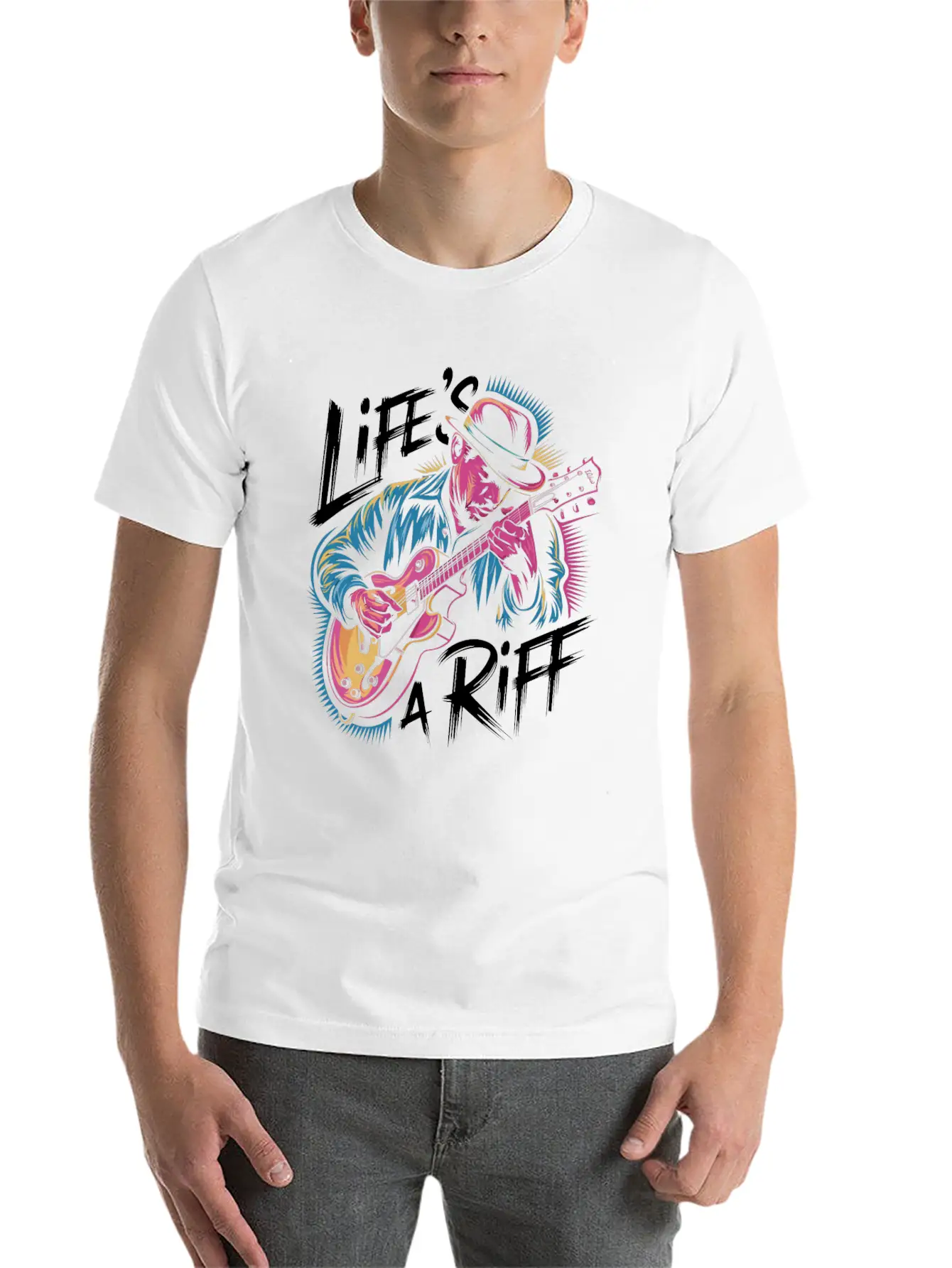 Life's A Riff: Embrace The Jazz Vibe Essential Cotton Tee For Daily Outfits – Unisex Style