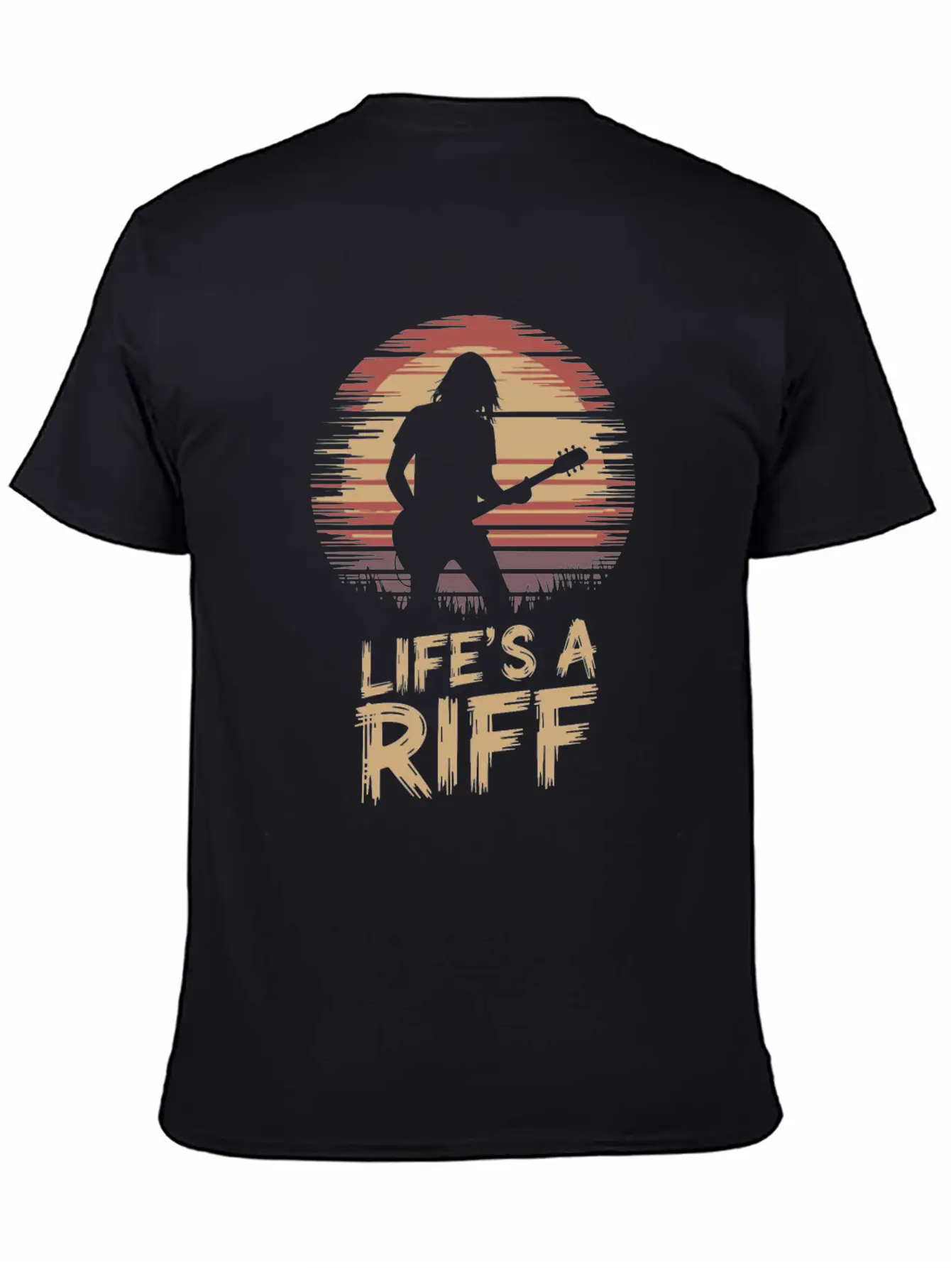 Life's A Riff Guitar Player Silhouette Art Essential Unisex Summer Tee – Soft Cotton Casual Fit