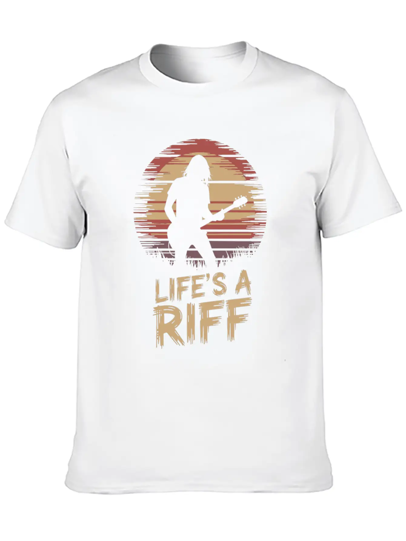 Life's A Riff Guitar Player Silhouette Art Essential Unisex Summer Tee – Soft Cotton Casual Fit