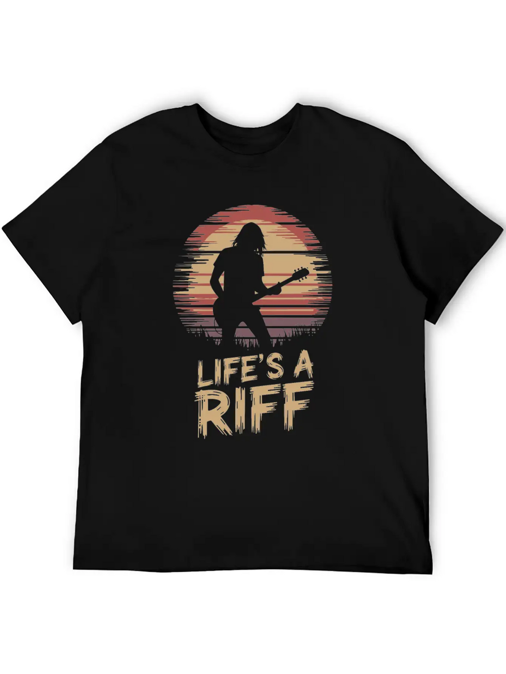 Life's A Riff Guitar Player Silhouette Art Essential Unisex Summer Tee – Soft Cotton Casual Fit
