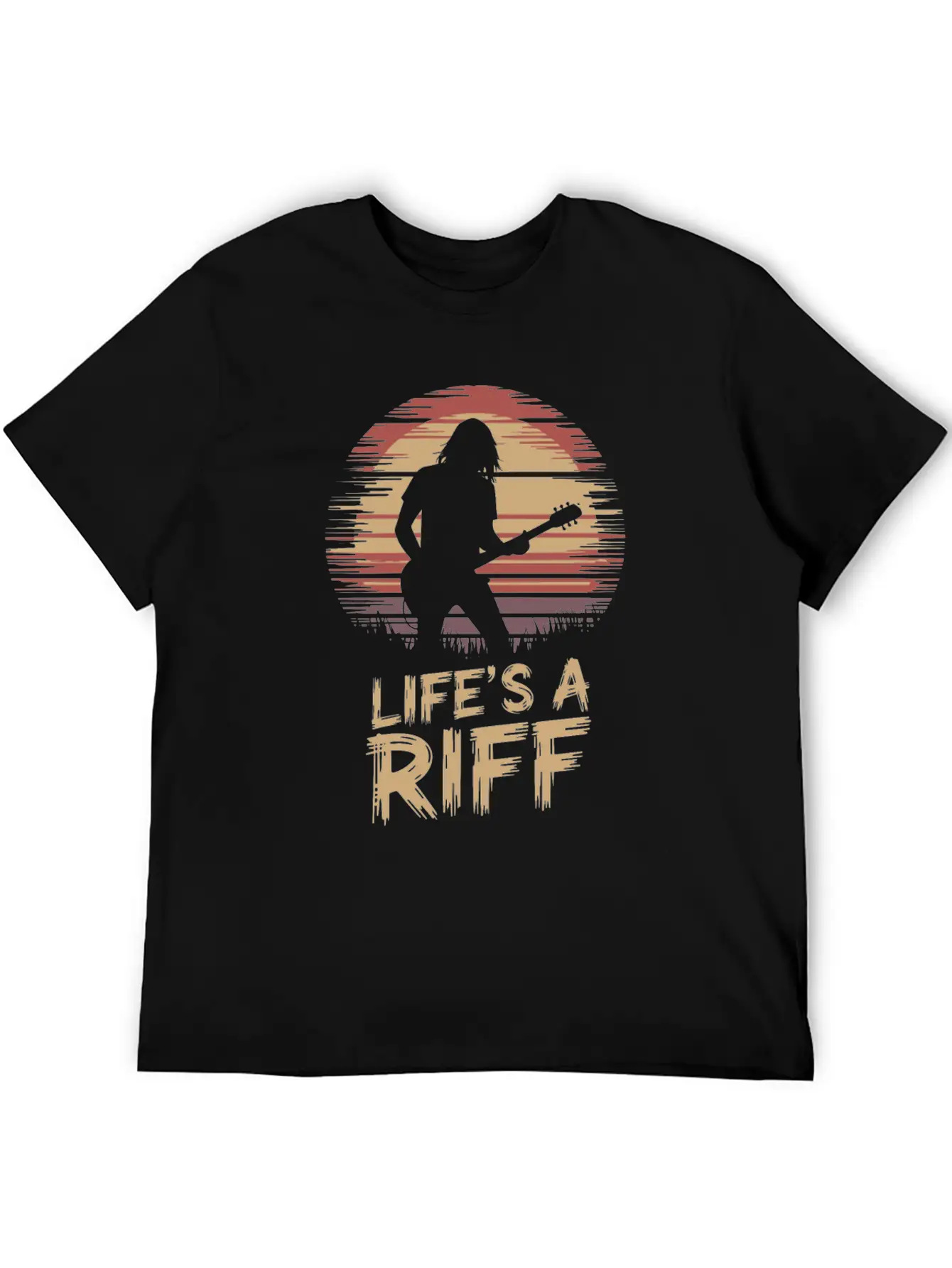 Life's A Riff Guitar Player Silhouette Art Essential Unisex Summer Tee – Soft Cotton Casual Fit