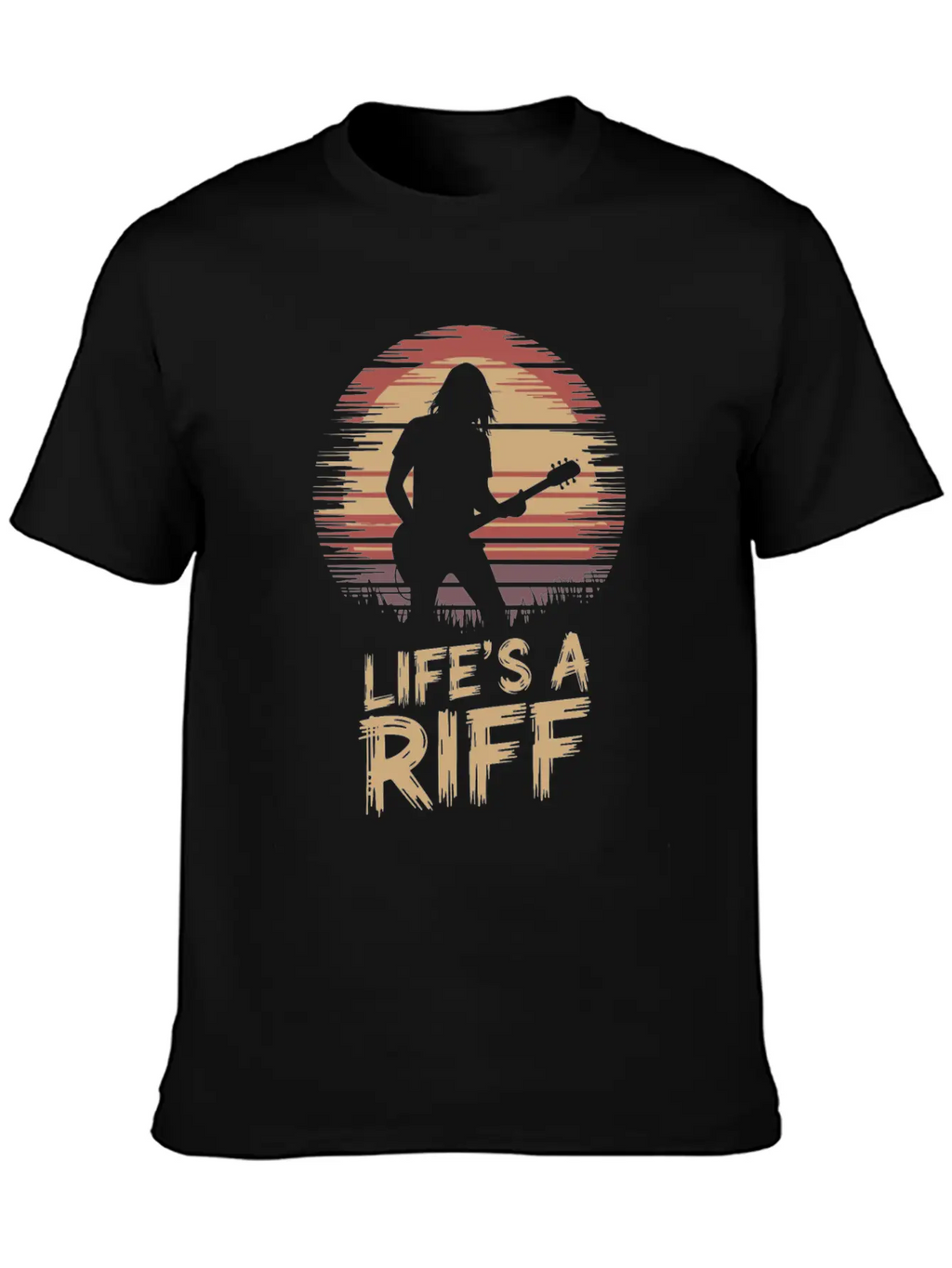 Life's A Riff Guitar Player Silhouette Art Essential Unisex Summer Tee – Soft Cotton Casual Fit