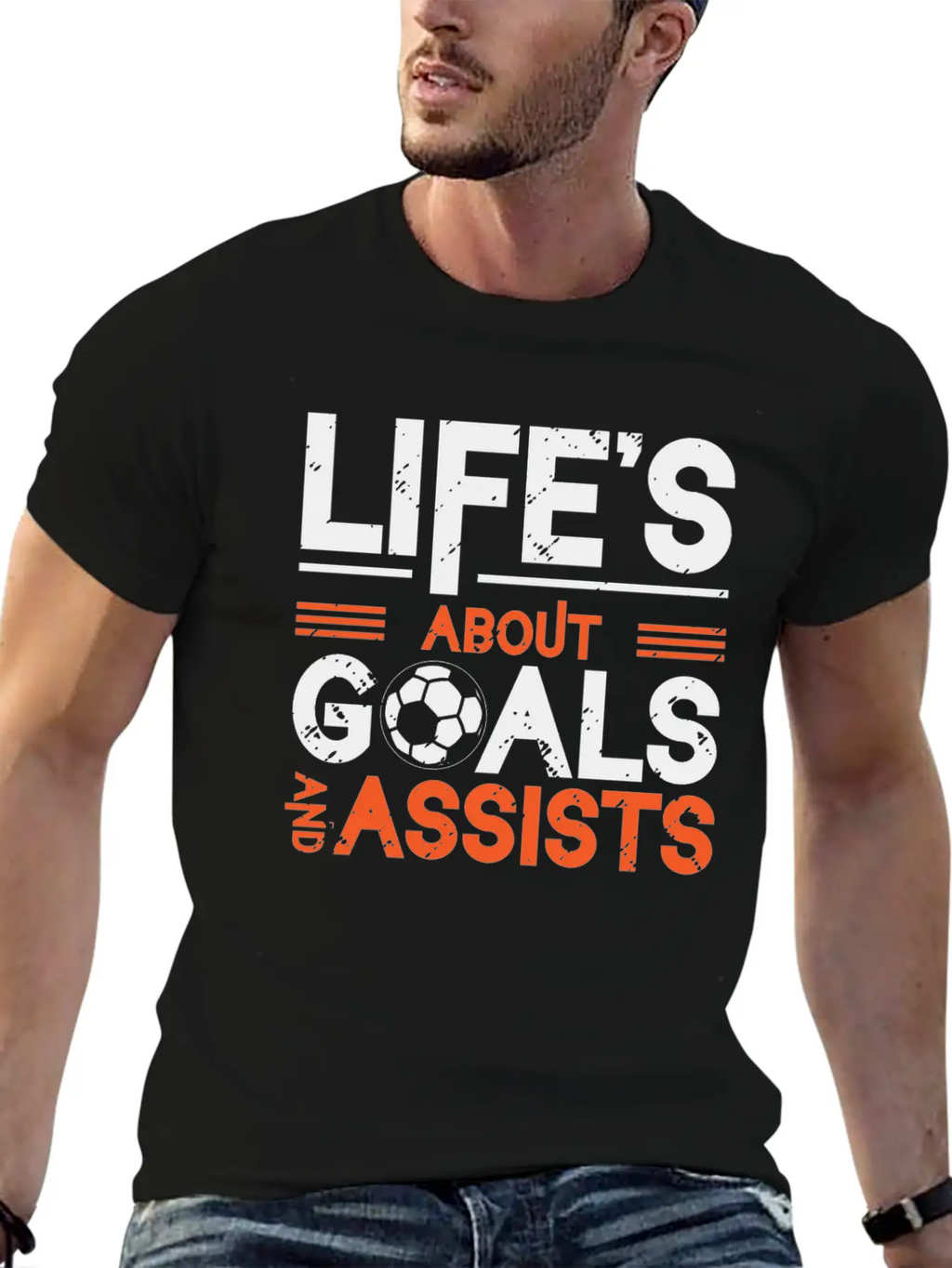 Life's About Goals And Assists Soccer Essential Cotton Tee For Daily Outfits – Unisex Style