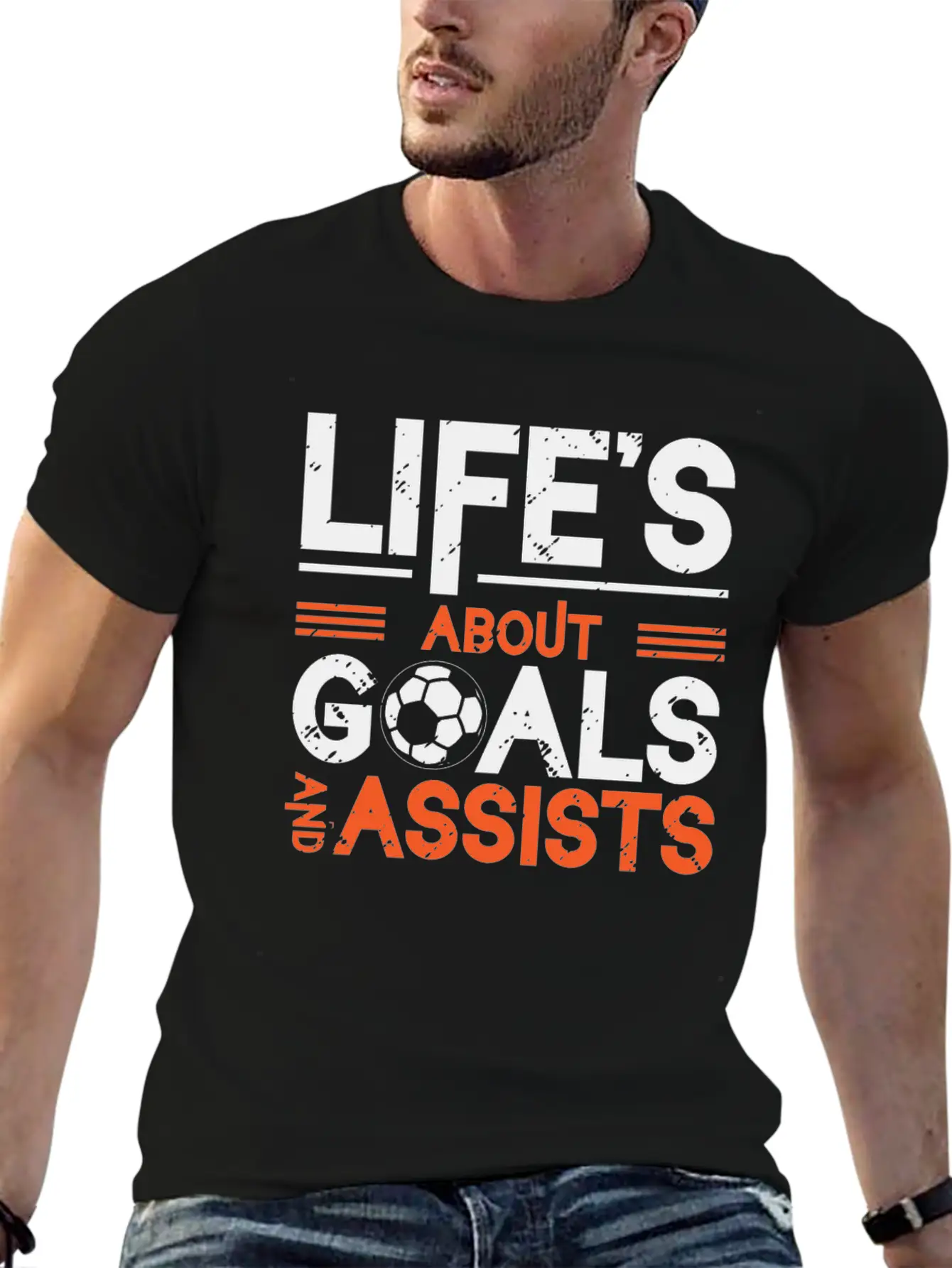 Life's About Goals And Assists Soccer Essential Cotton Tee For Daily Outfits – Unisex Style