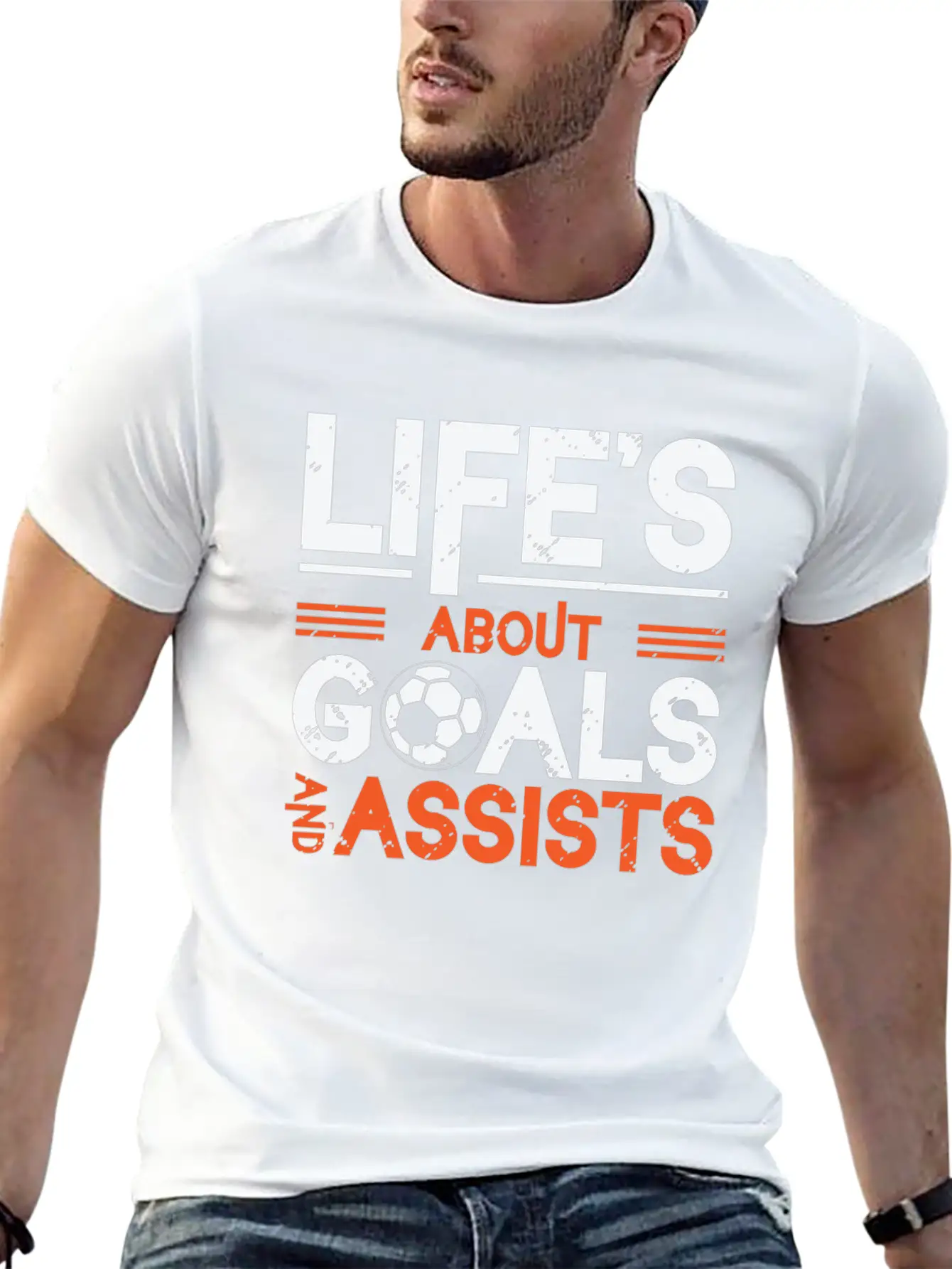 Life's About Goals And Assists Soccer Essential Cotton Tee For Daily Outfits – Unisex Style