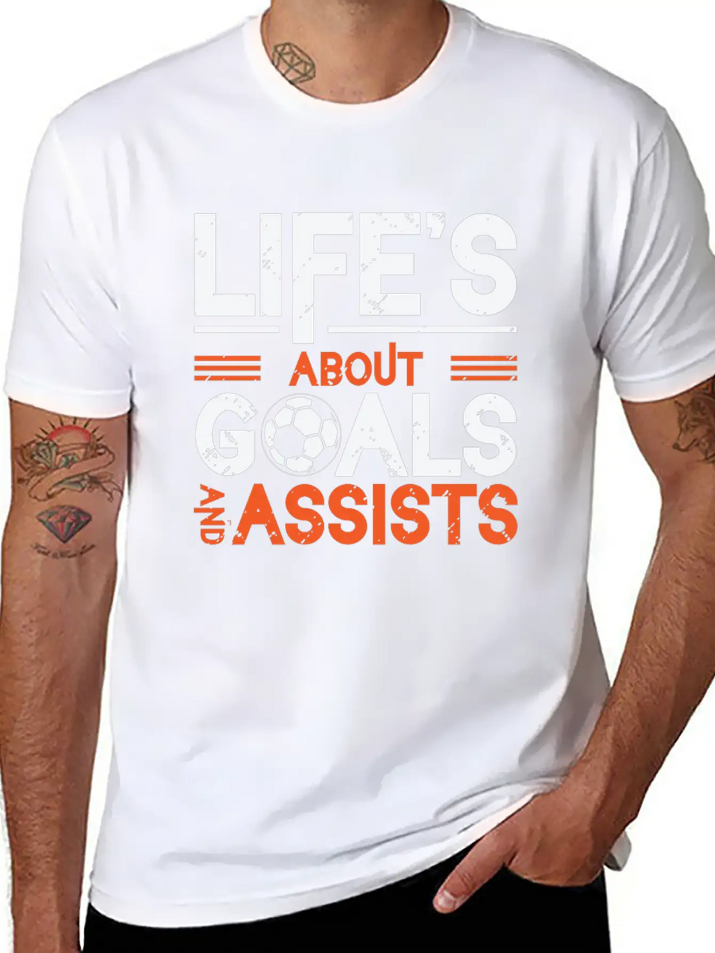 Life's About Goals And Assists Soccer Essential Cotton Tee For Daily Outfits – Unisex Style