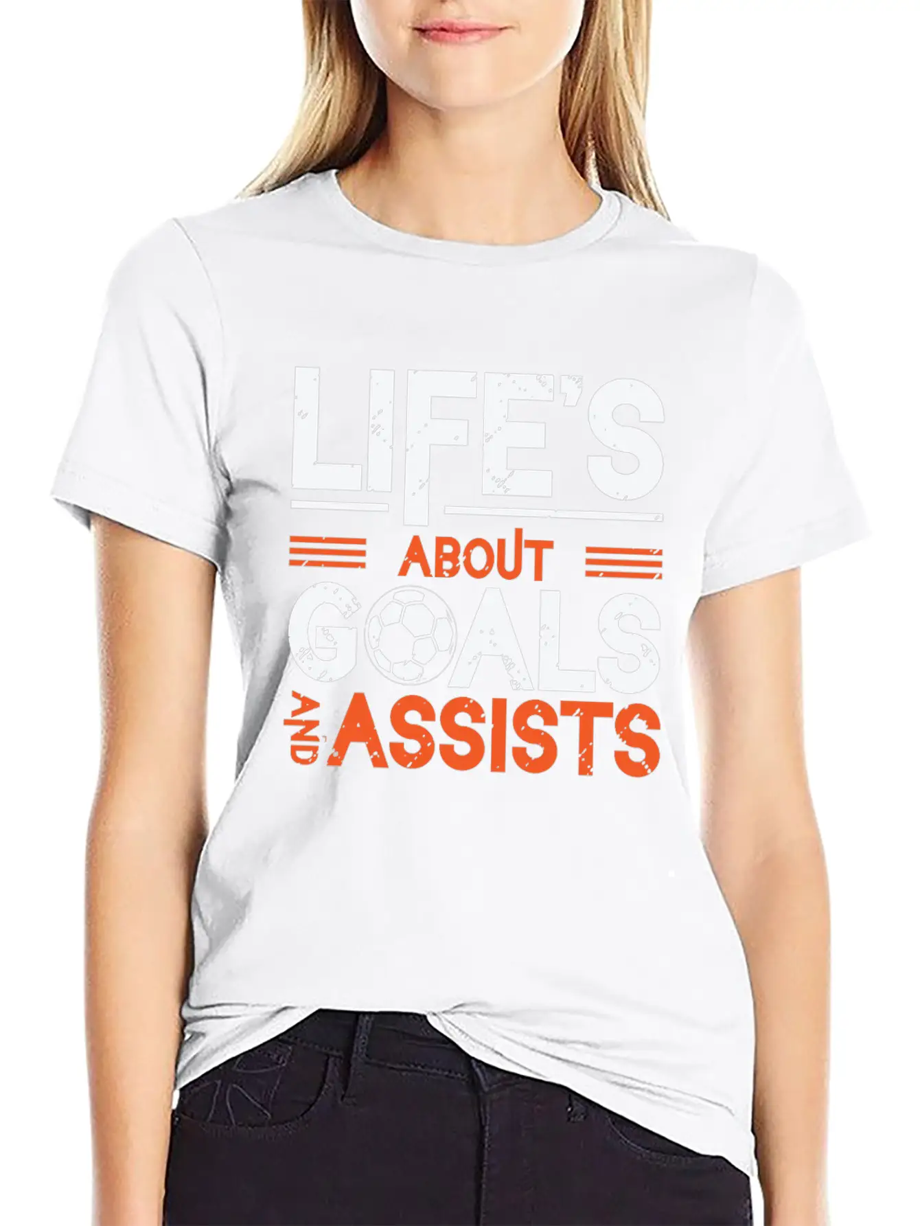 Life's About Goals And Assists Soccer Essential Cotton Tee For Daily Outfits – Unisex Style
