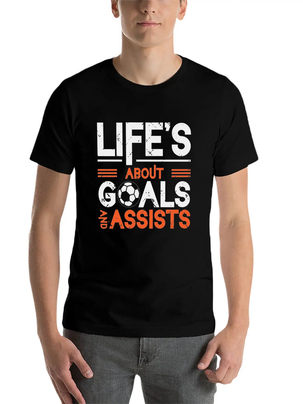 Life's About Goals And Assists Soccer Essential Cotton Tee For Daily Outfits – Unisex Style