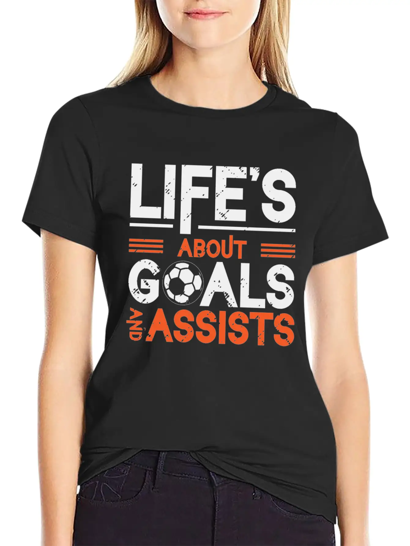 Life's About Goals And Assists Soccer Essential Cotton Tee For Daily Outfits – Unisex Style