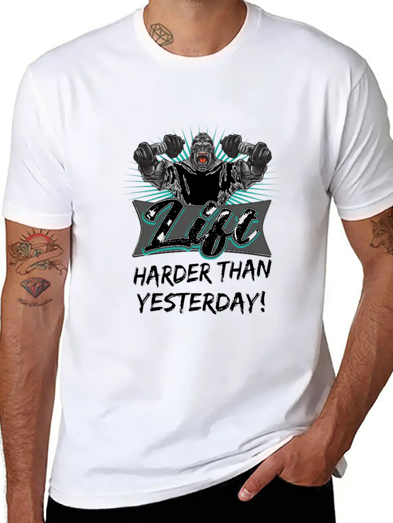 Lift Harder Than Yesterday Workout Motivation Classic Cotton Tee – Unisex Comfort For Any Season