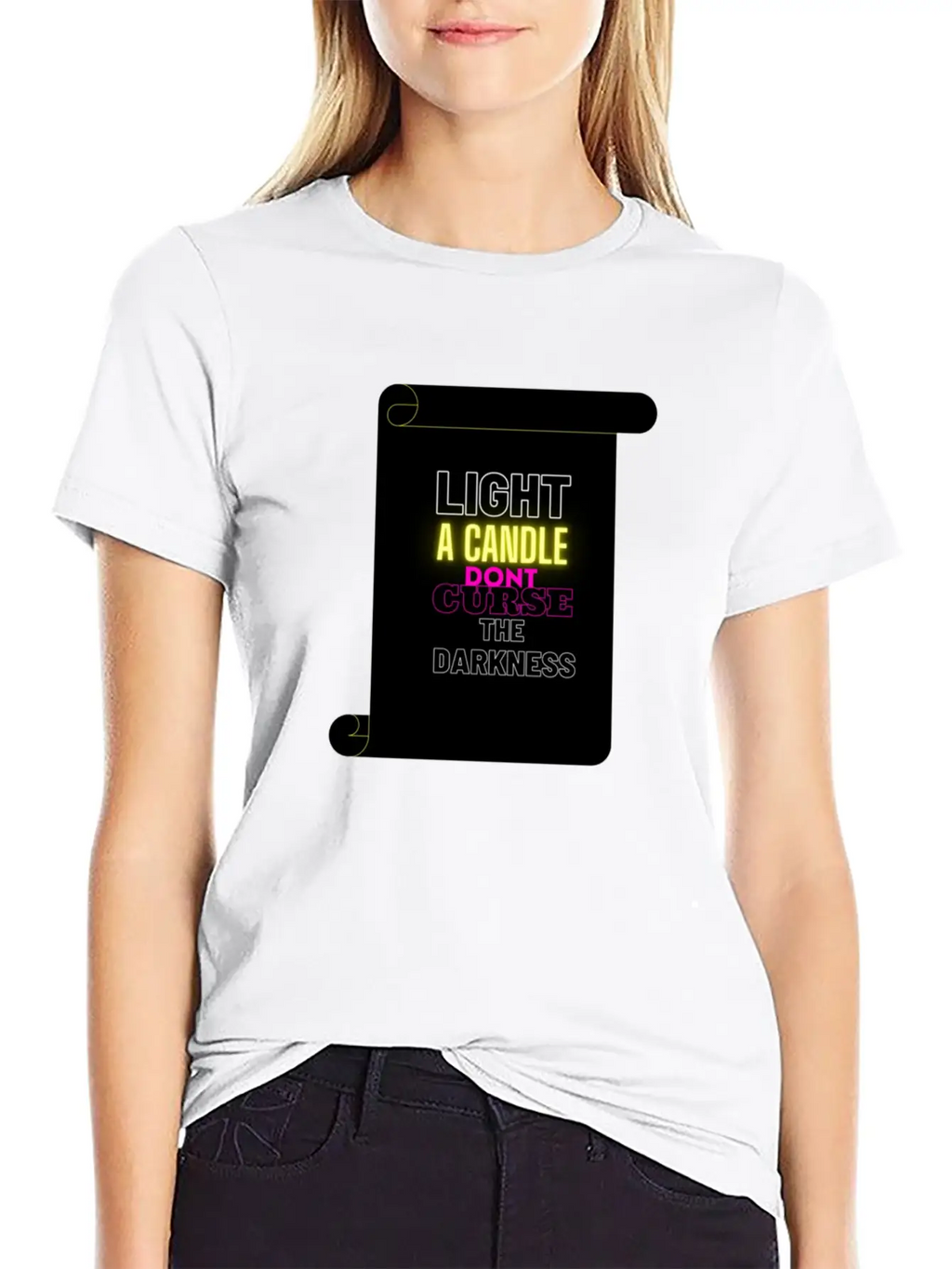 LIGHT A CANDLE DONT CURSE THE DARKNESS Classic Cotton Tee – Unisex Comfort For Any Season