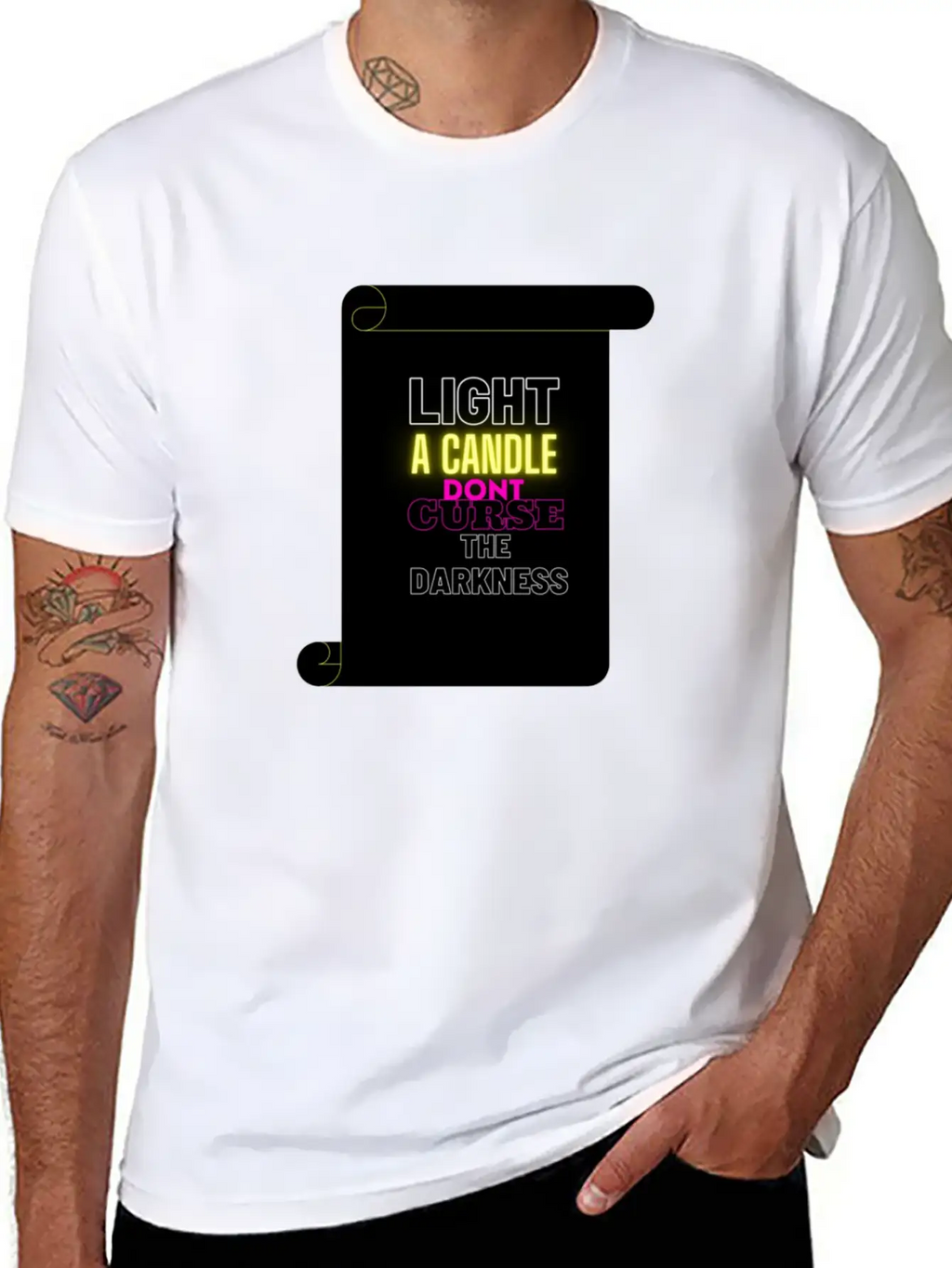 LIGHT A CANDLE DONT CURSE THE DARKNESS Classic Cotton Tee – Unisex Comfort For Any Season