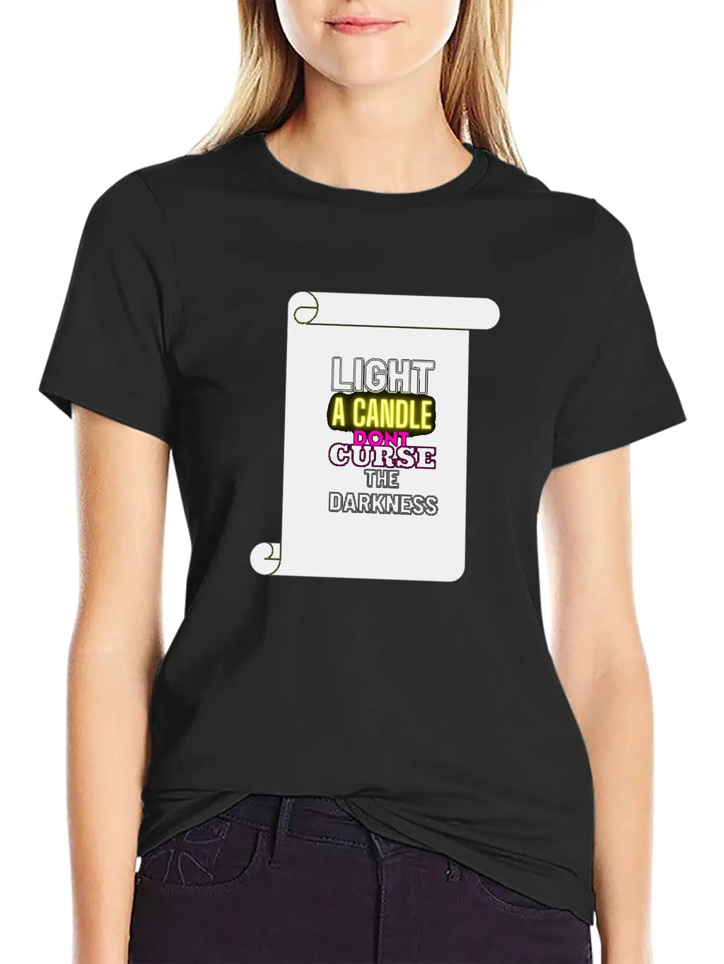 LIGHT A CANDLE DONT CURSE THE DARKNESS Classic Cotton Tee – Unisex Comfort For Any Season
