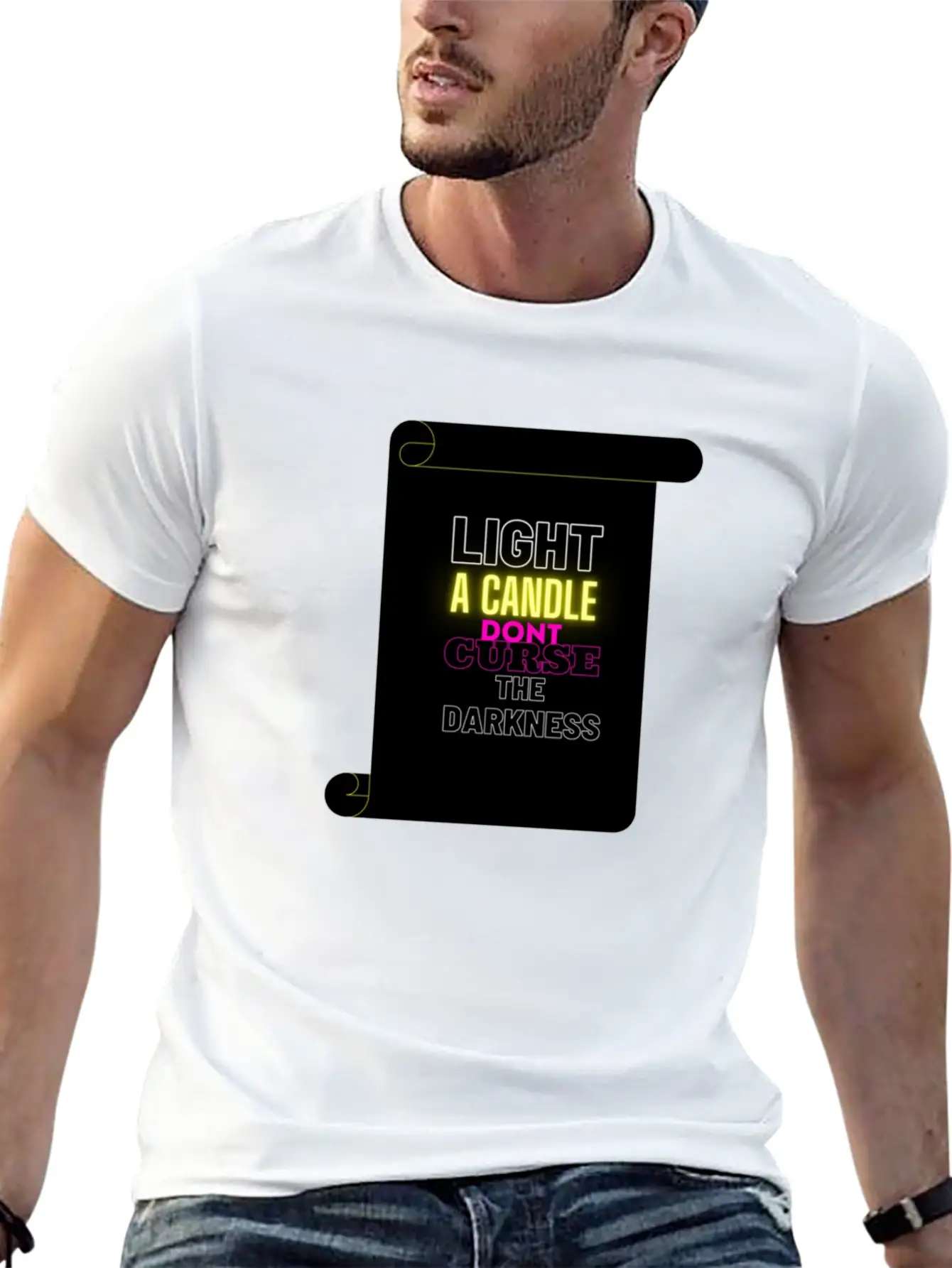 LIGHT A CANDLE DONT CURSE THE DARKNESS Classic Cotton Tee – Unisex Comfort For Any Season