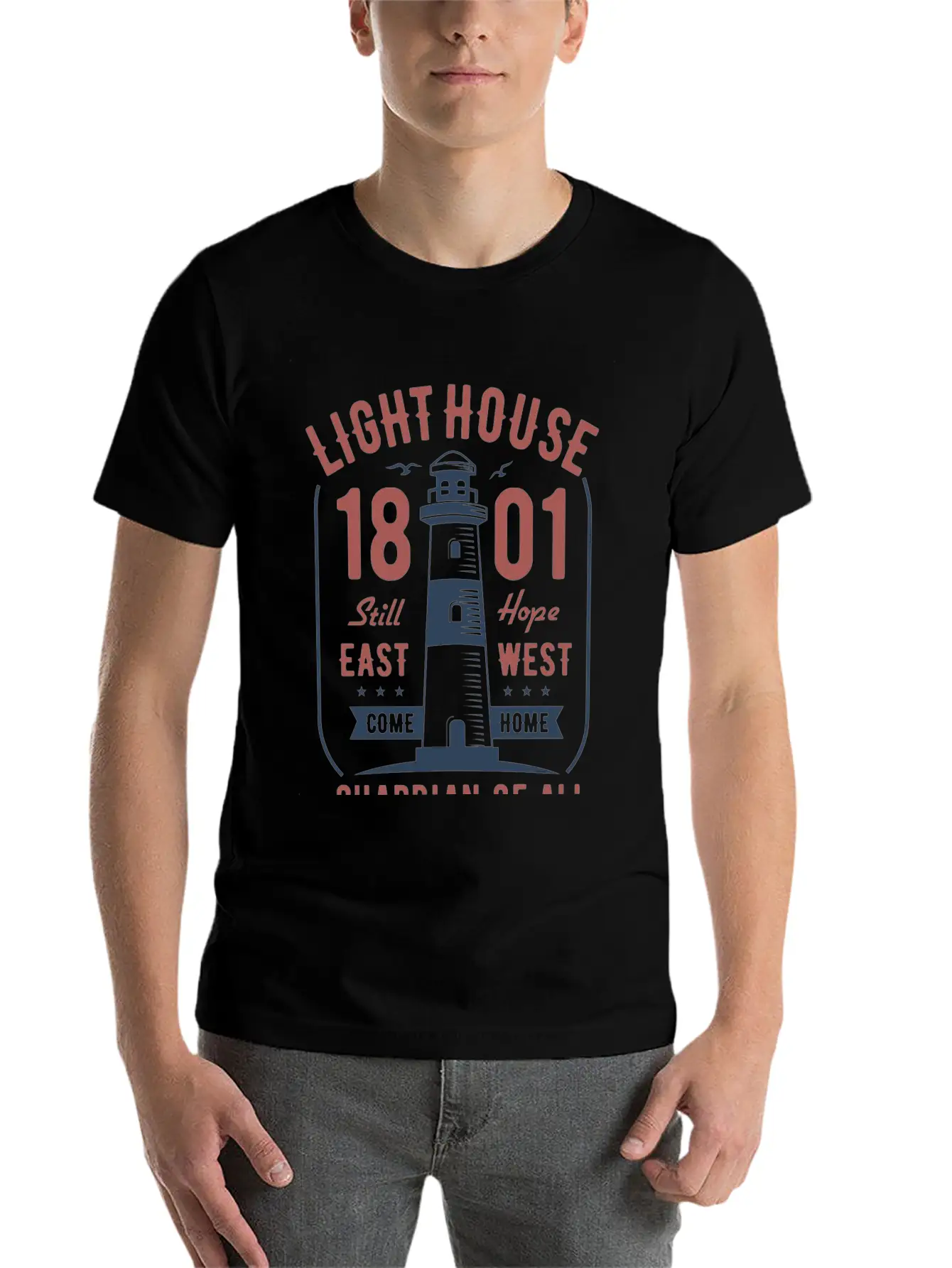 Light House Coast Guardian Basic Graphic T-Shirt – Daily Comfort In Soft Cotton