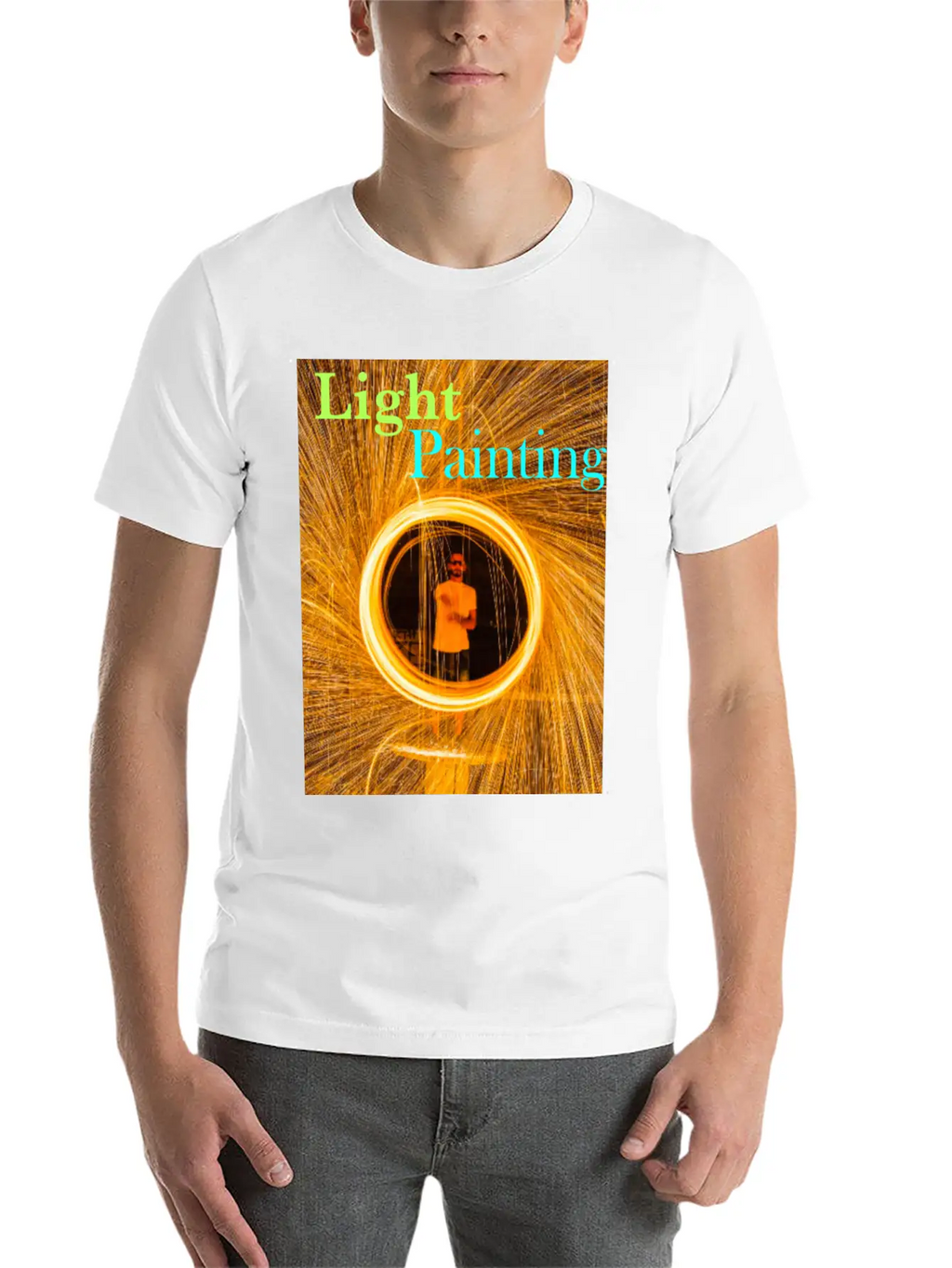 Light Painting Breathable Graphic T-Shirt – Perfect For Casual Days