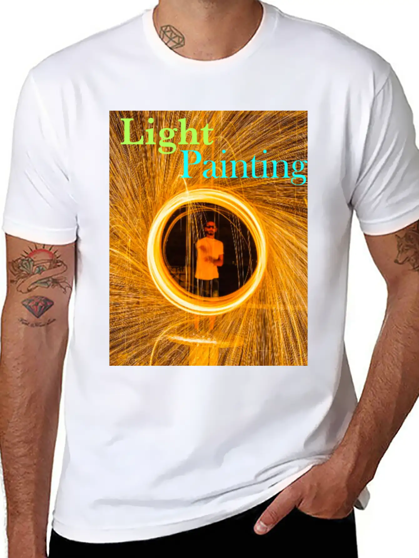 Light Painting Breathable Graphic T-Shirt – Perfect For Casual Days