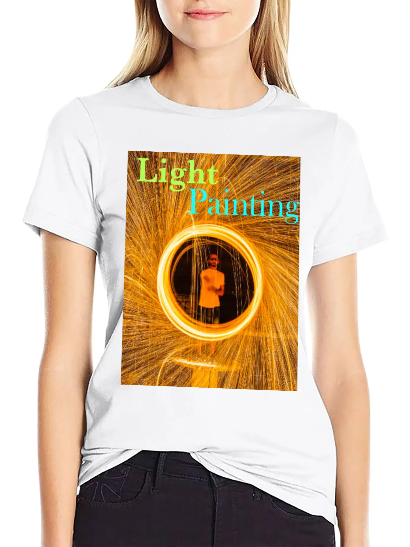 Light Painting Breathable Graphic T-Shirt – Perfect For Casual Days