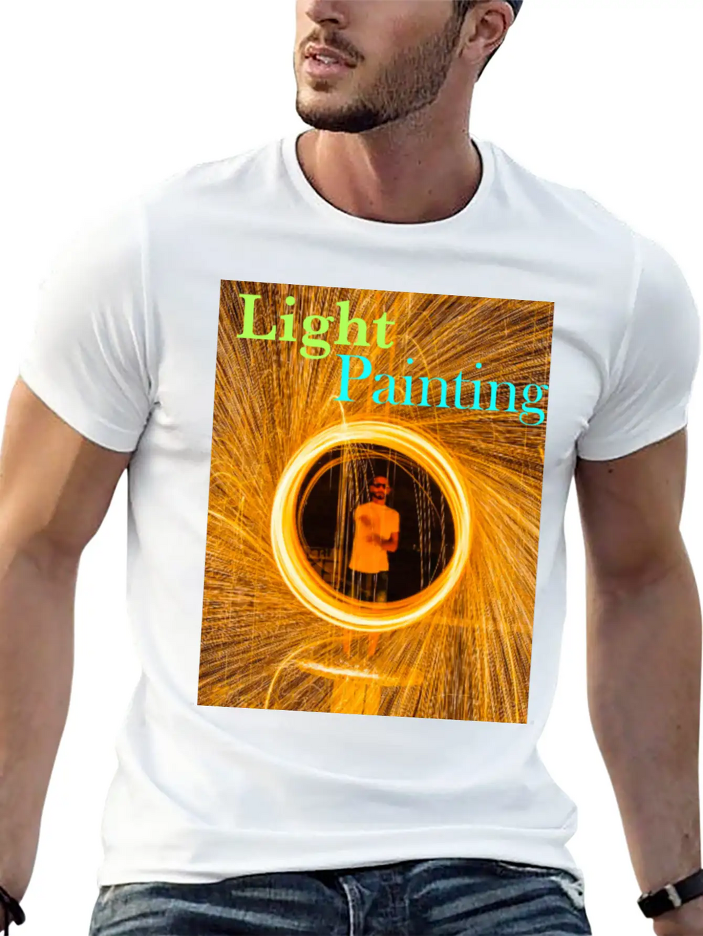 Light Painting Breathable Graphic T-Shirt – Perfect For Casual Days