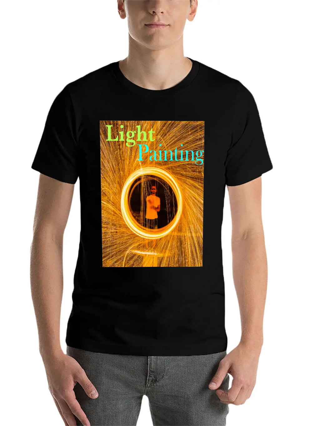 Light Painting Breathable Graphic T-Shirt – Perfect For Casual Days