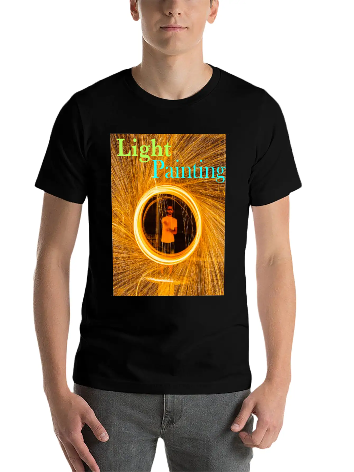 Light Painting Breathable Graphic T-Shirt – Perfect For Casual Days