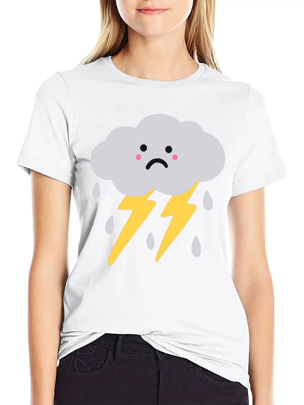 Lightning And Cloud Basic Graphic T-Shirt – Daily Comfort In Soft Cotton