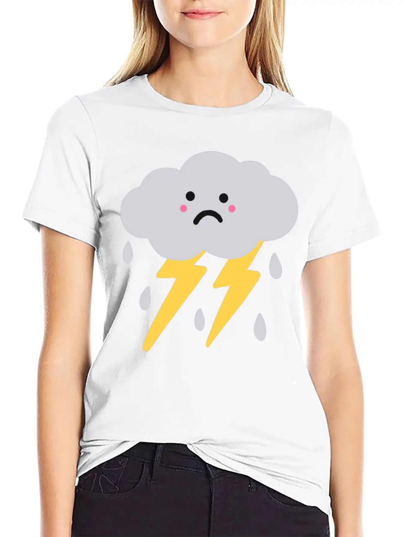 Lightning And Cloud Basic Graphic T-Shirt – Daily Comfort In Soft Cotton