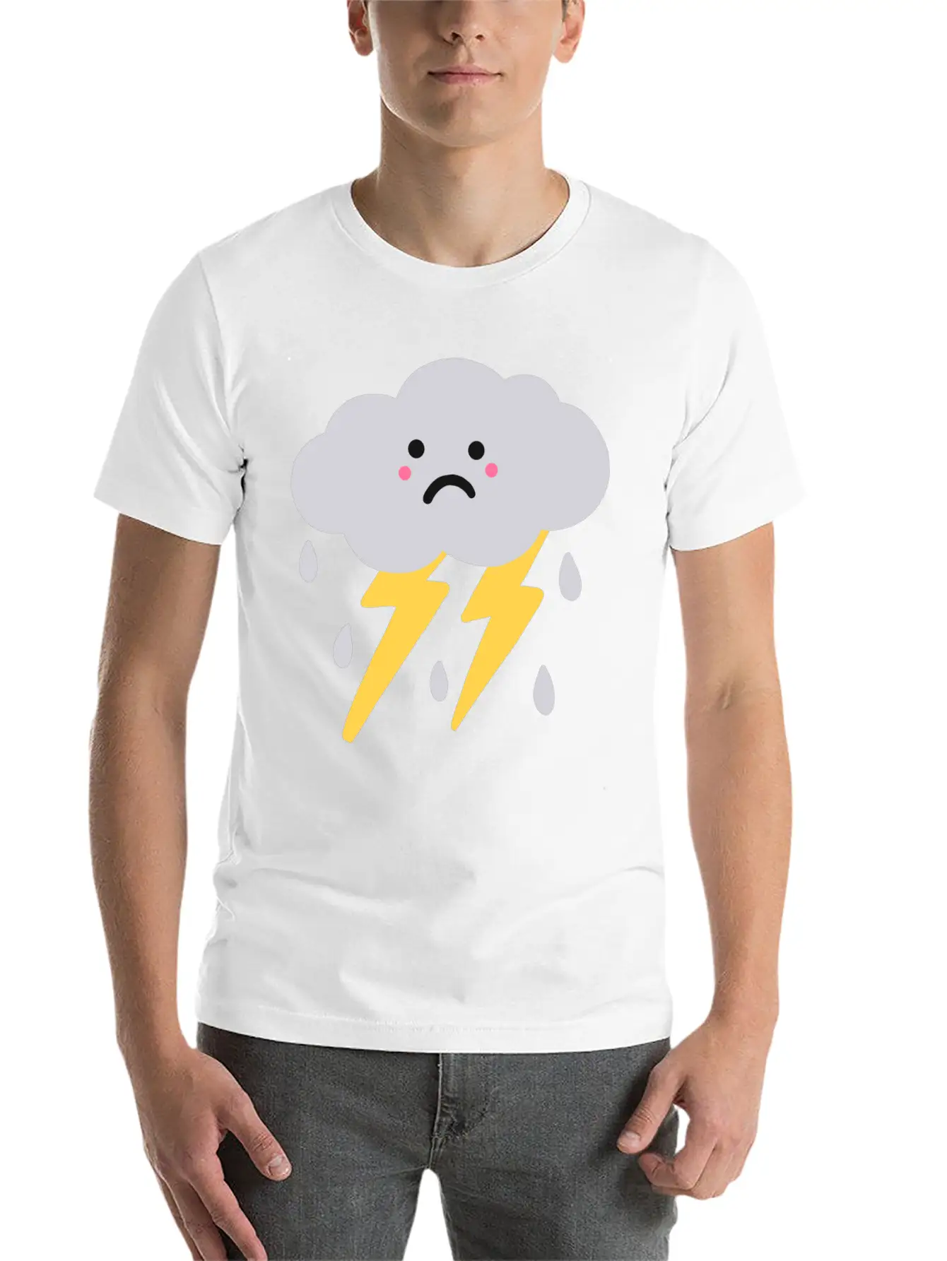 Lightning And Cloud Basic Graphic T-Shirt – Daily Comfort In Soft Cotton