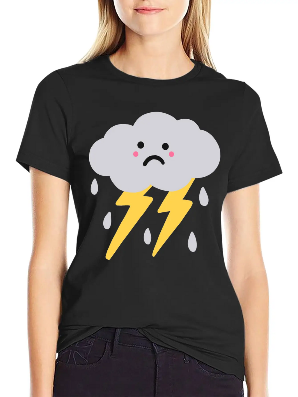 Lightning And Cloud Basic Graphic T-Shirt – Daily Comfort In Soft Cotton