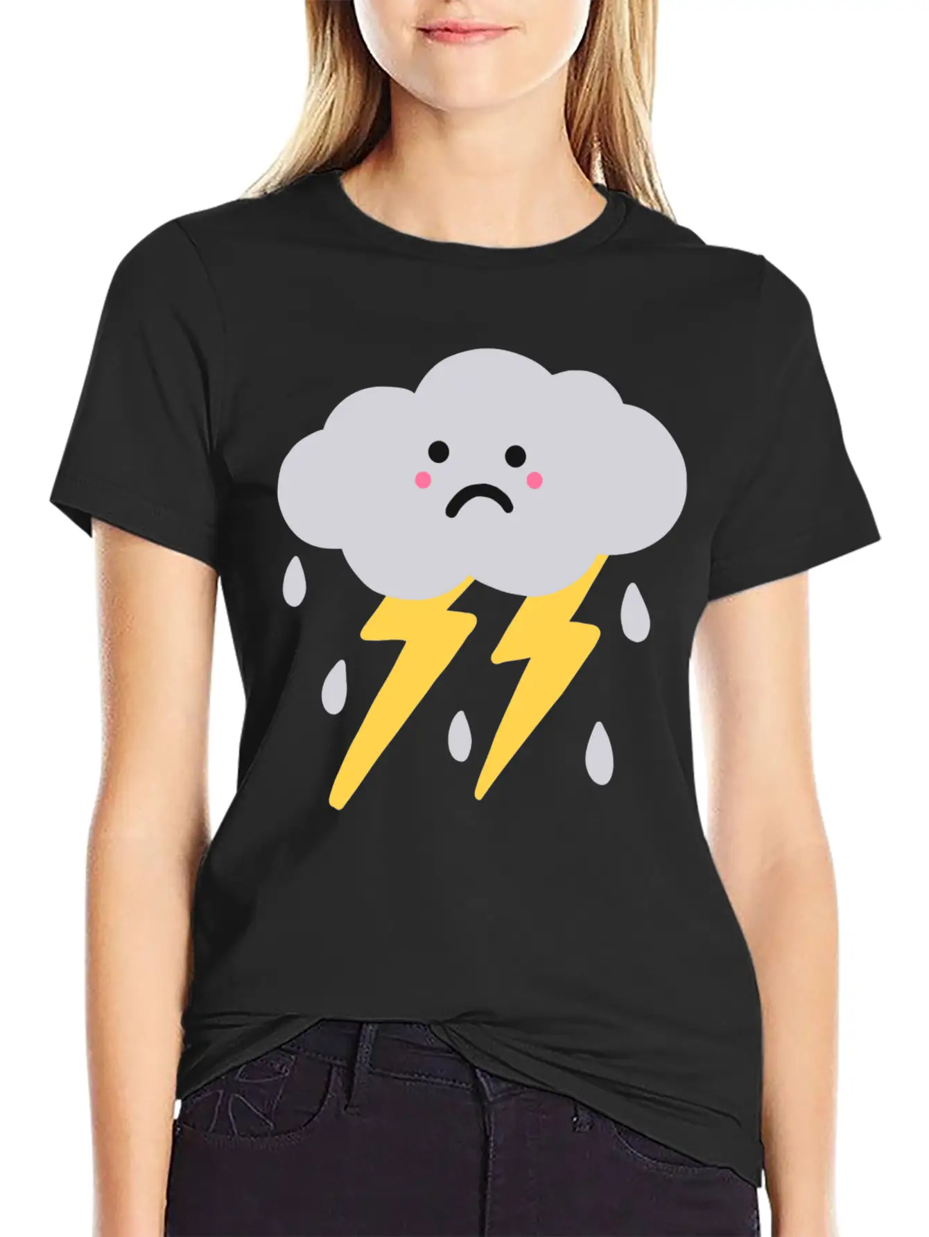 Lightning And Cloud Basic Graphic T-Shirt – Daily Comfort In Soft Cotton