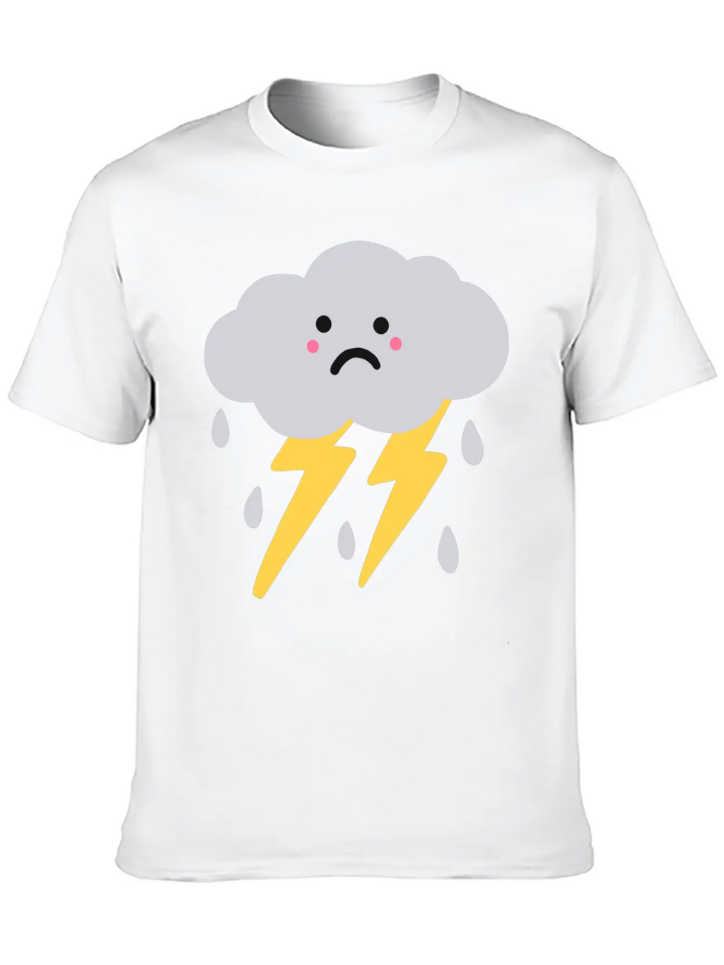 Lightning And Cloud Basic Graphic T-Shirt – Daily Comfort In Soft Cotton