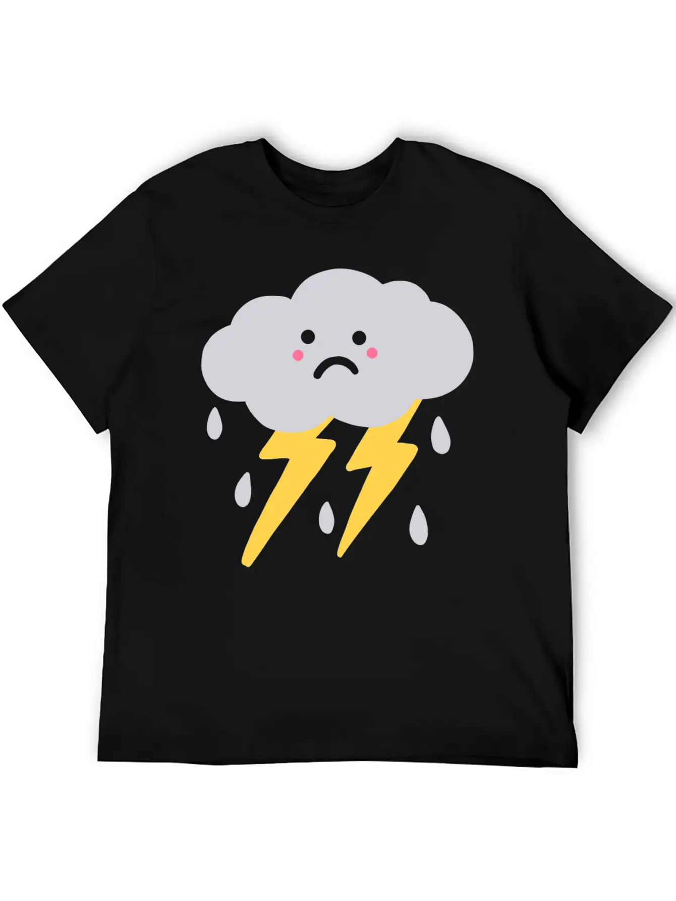 Lightning And Cloud Basic Graphic T-Shirt – Daily Comfort In Soft Cotton