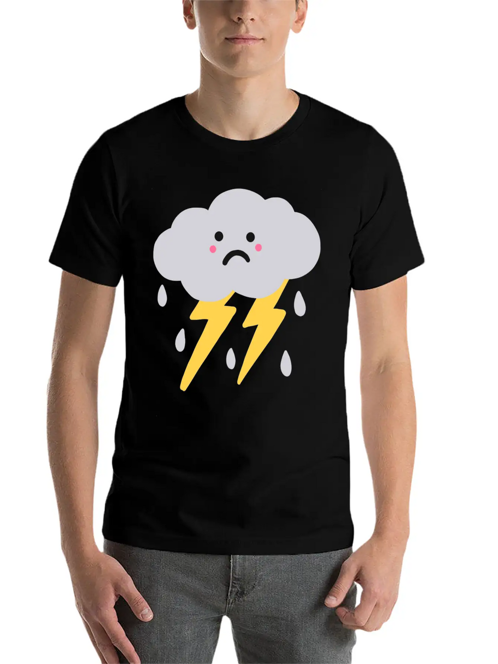 Lightning And Cloud Basic Graphic T-Shirt – Daily Comfort In Soft Cotton